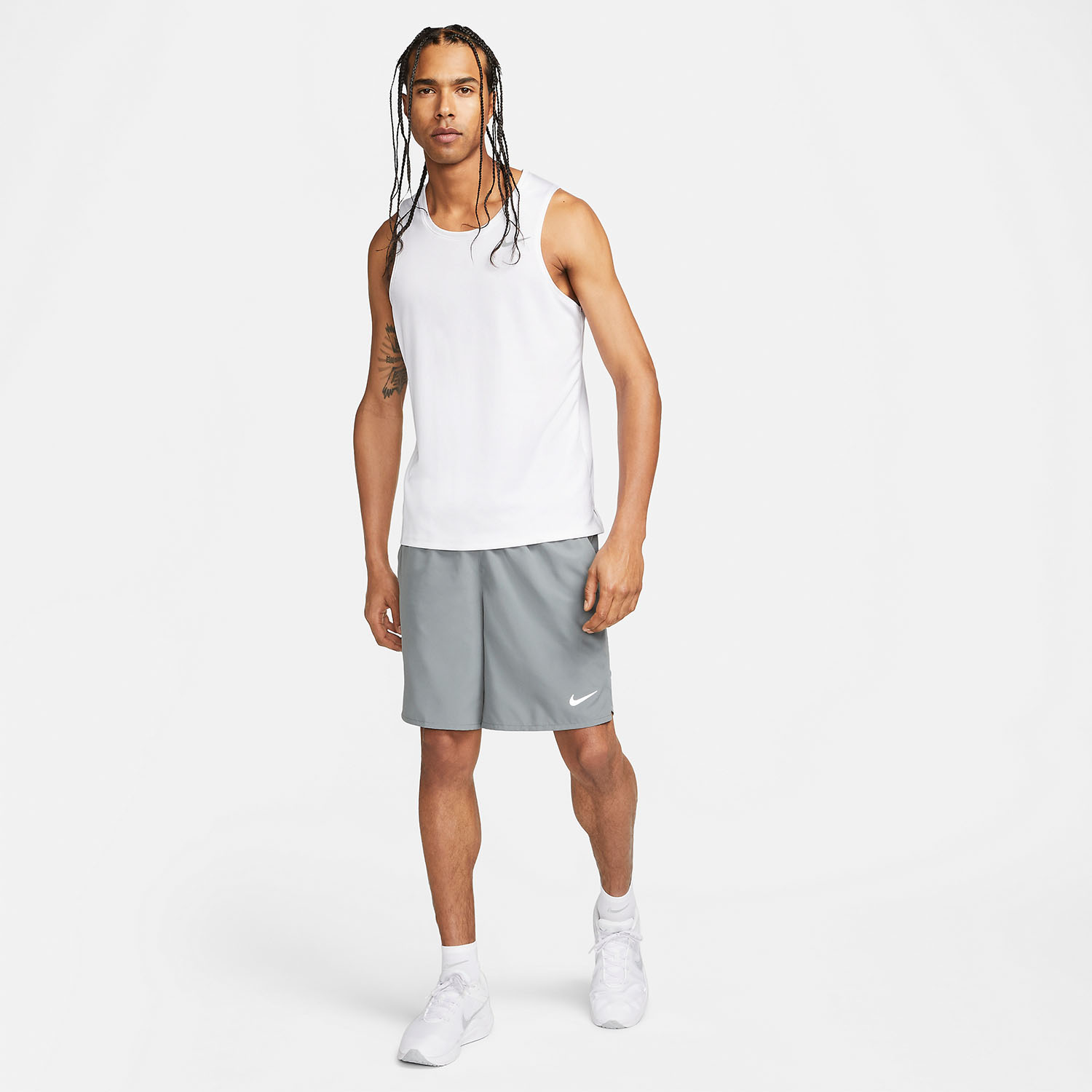 Nike Dri-FIT Miler Run Top - White/Reflective Silver