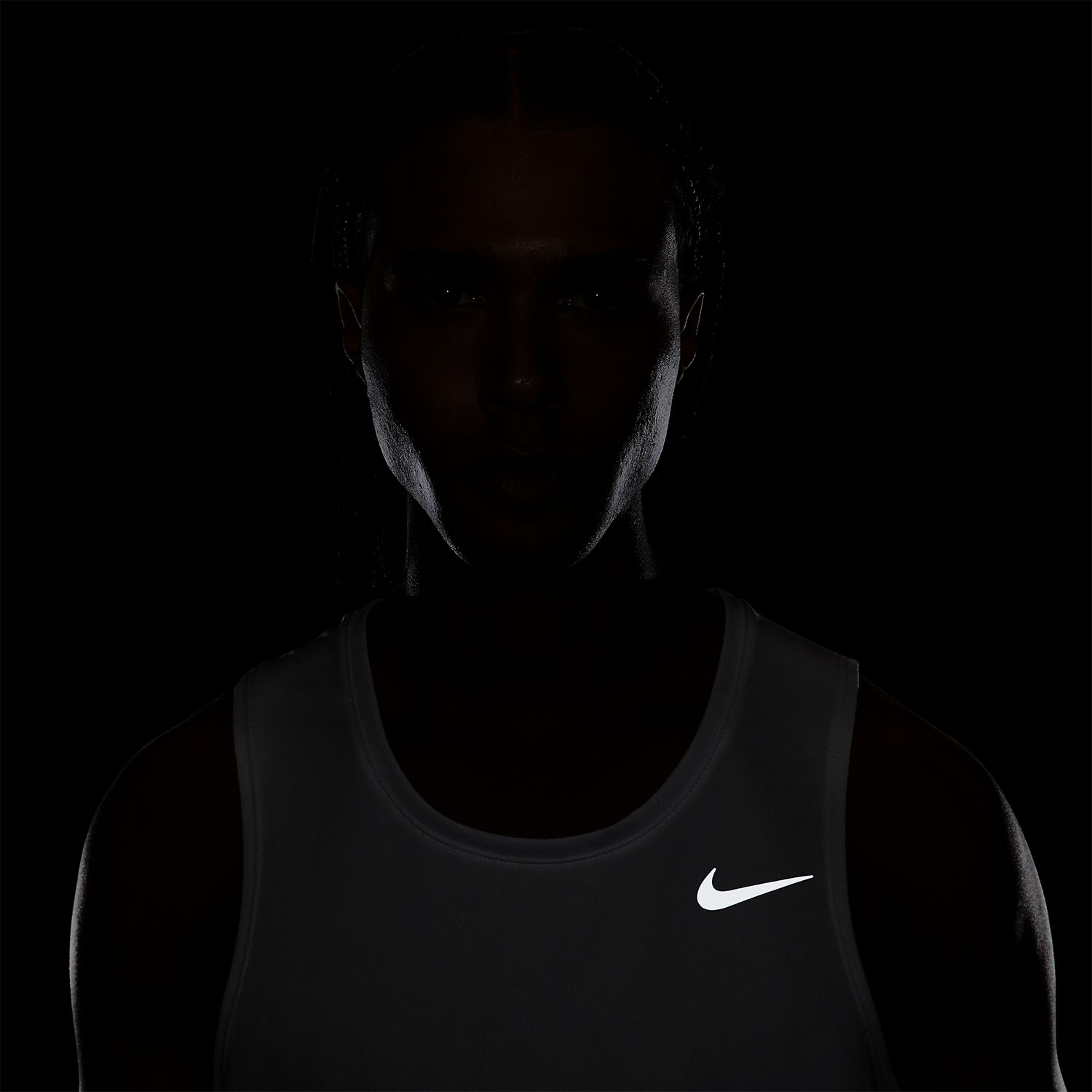 Nike Dri-FIT Miler Run Men's Running Tank - White/Silver
