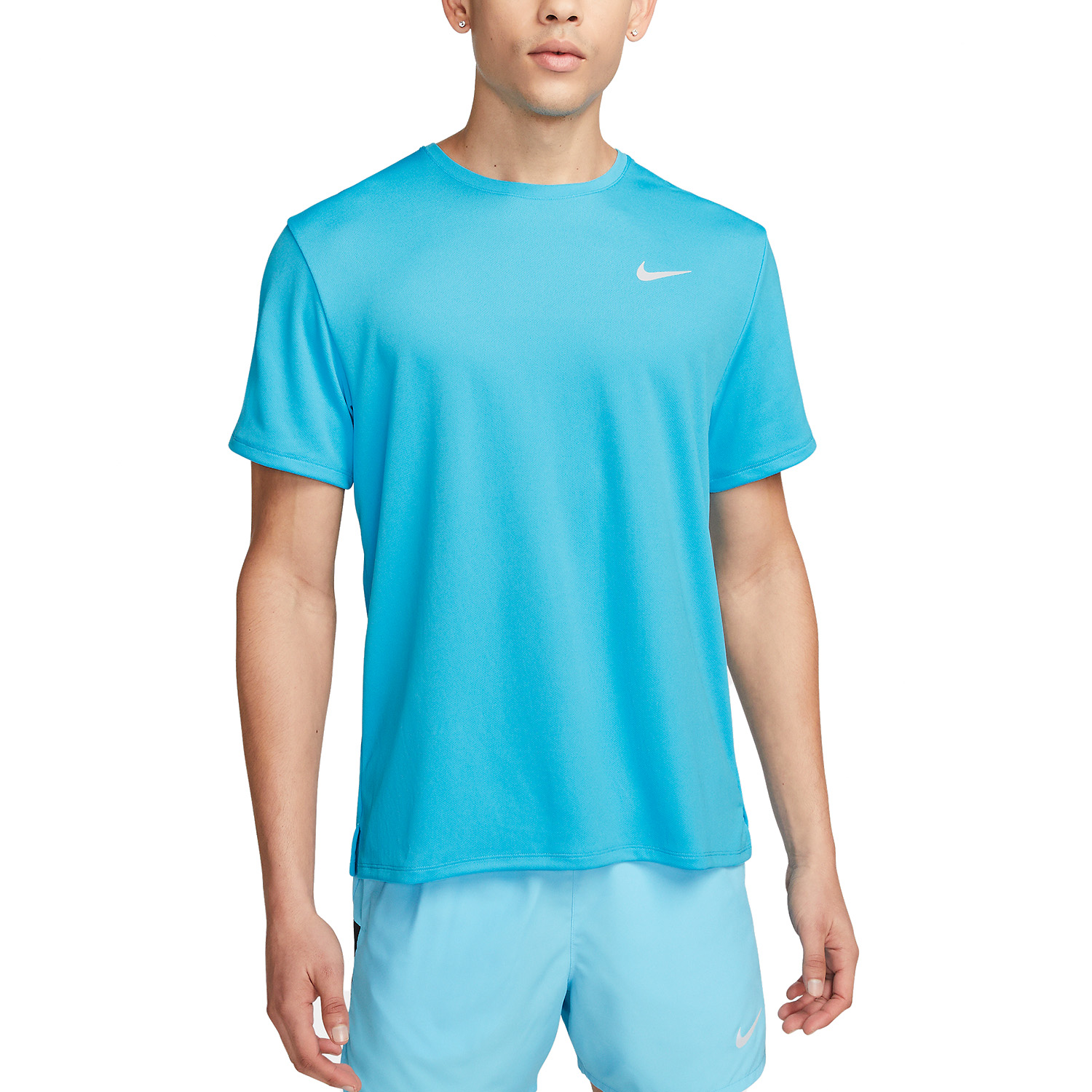 Nike Dri-FIT UV Run Division Miler T-Shirt - Baltic Blue/Reflective Silver