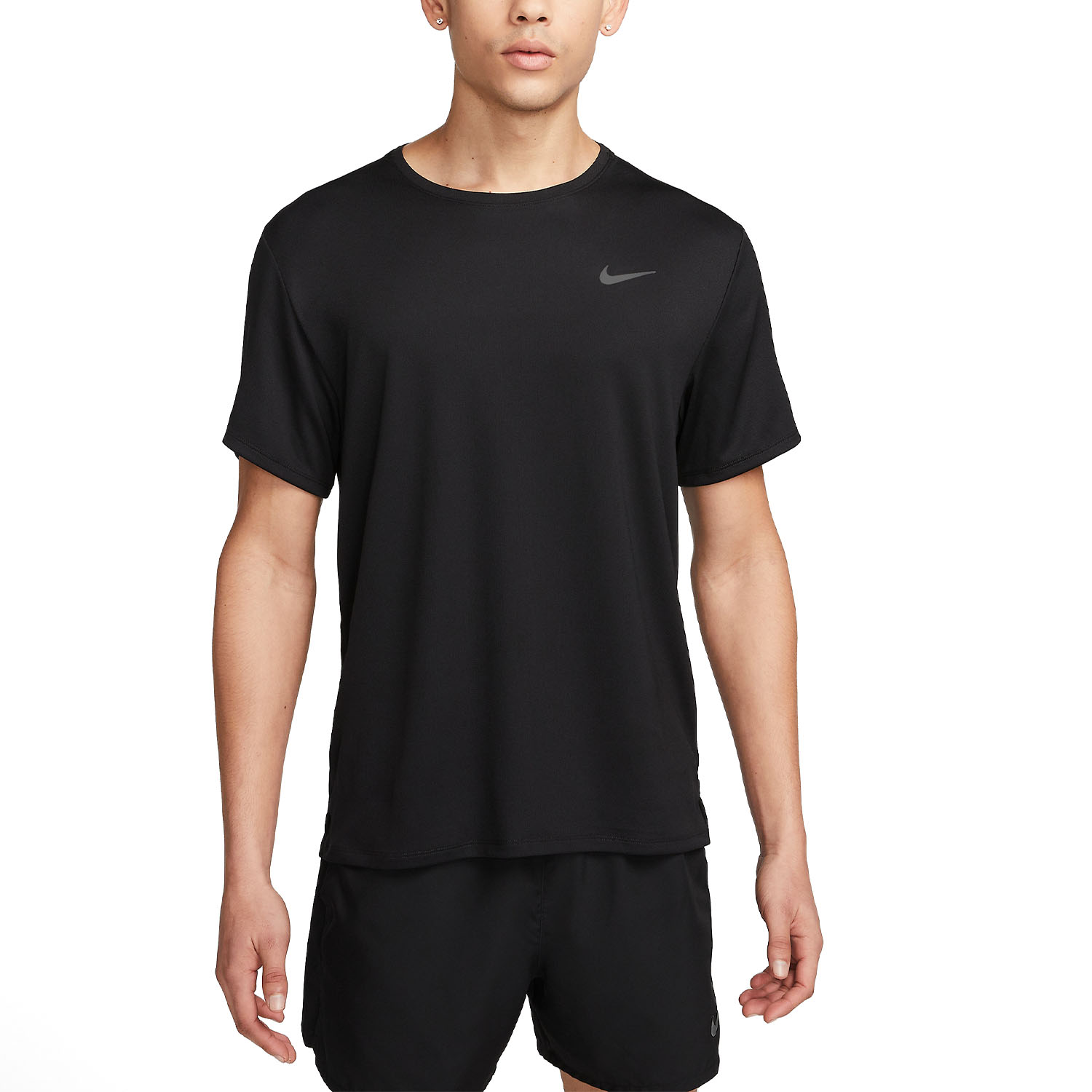 Nike Dri-FIT UV Run Division Miler Maglietta - Black/Reflective Silver