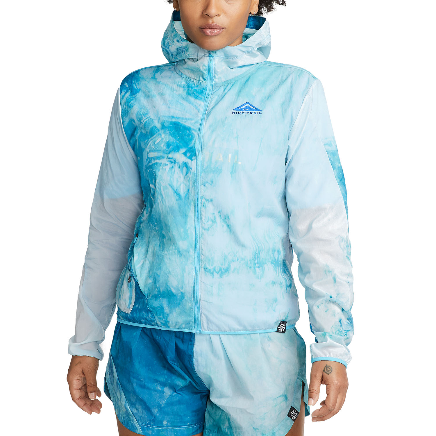 Women's Trail Running Jacket - Football Grey/Blue