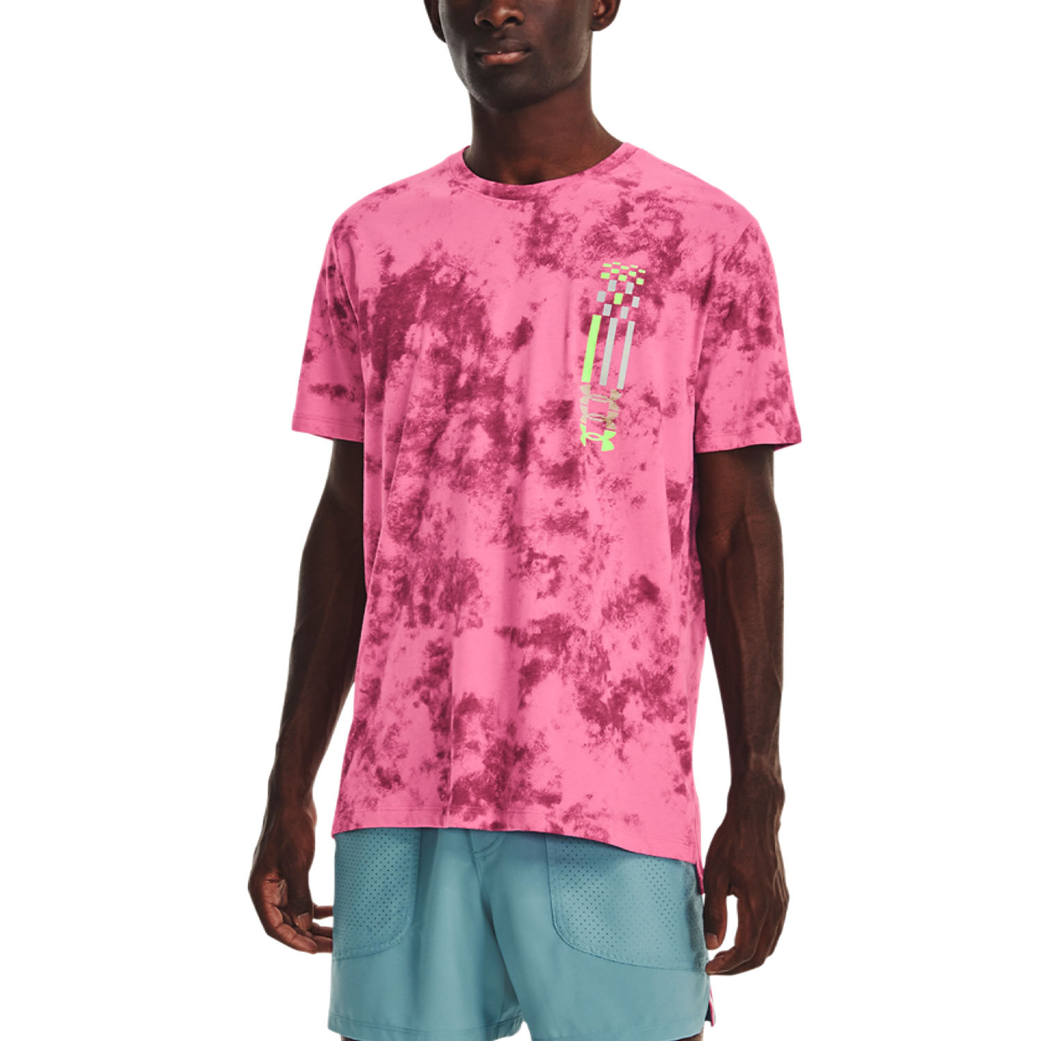 Under Armour Anywhere Wash T-Shirt - Pink Edge/Lime Surge