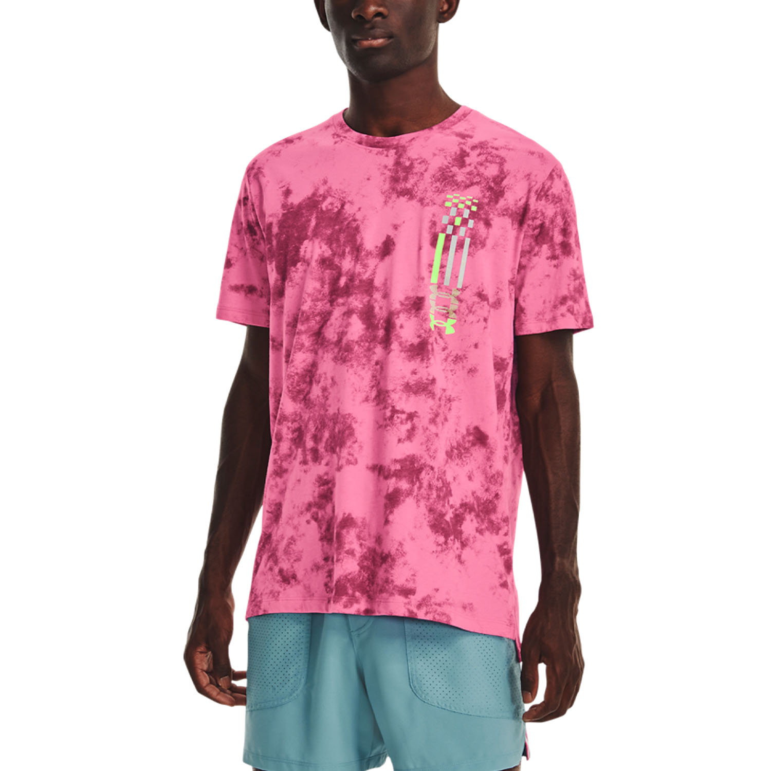 Under Armour Anywhere Wash Camiseta - Pink Edge/Lime Surge