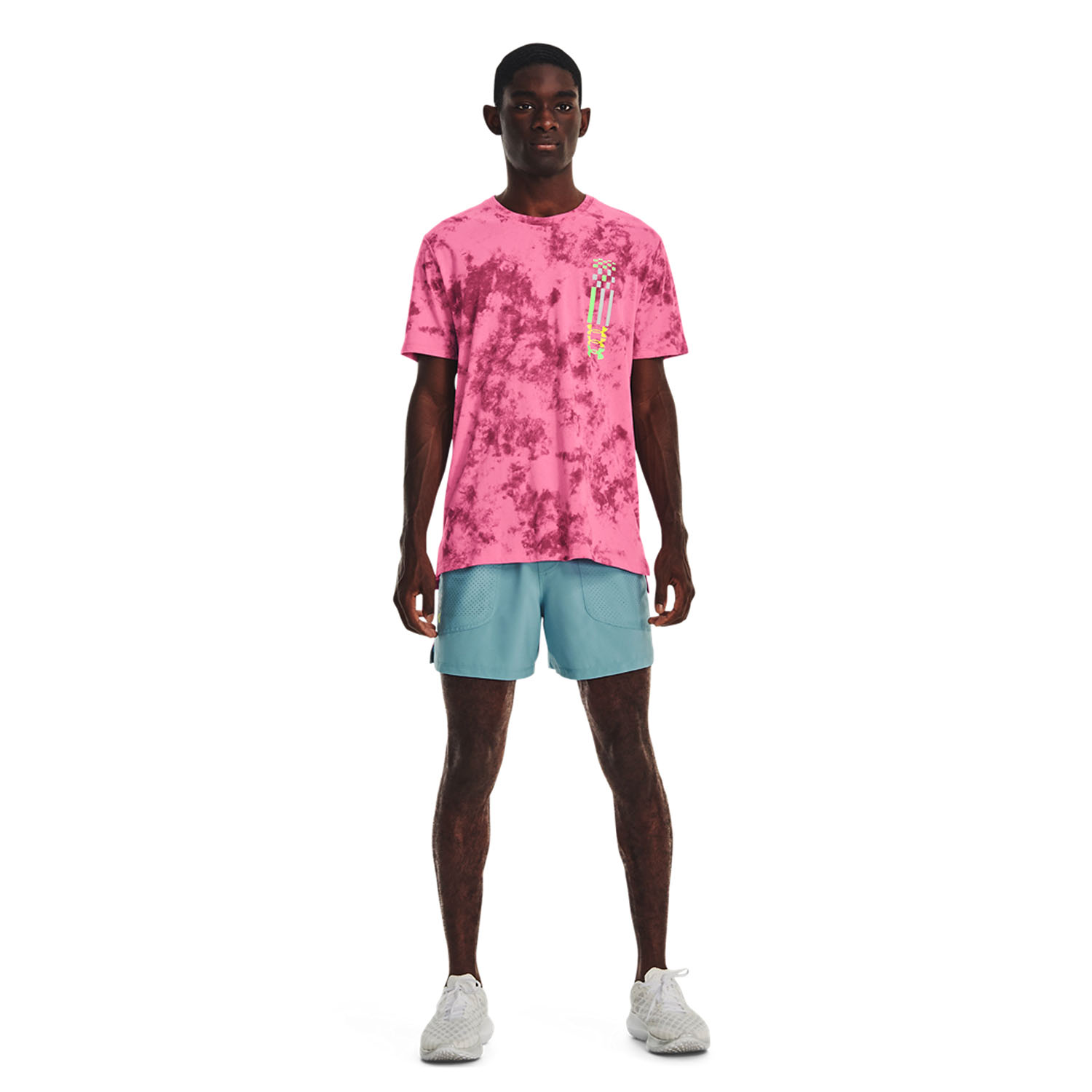 Under Armour Anywhere Wash T-Shirt - Pink Edge/Lime Surge