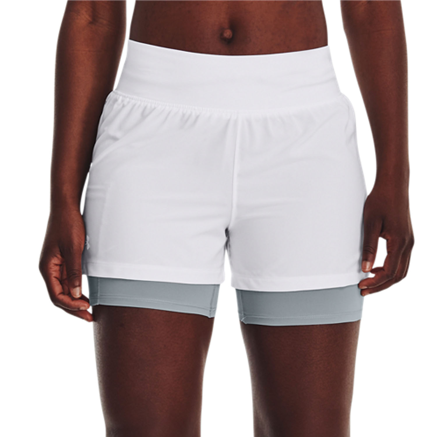 Under Armour Elite 2 in 1 3in Shorts - White/Reflective