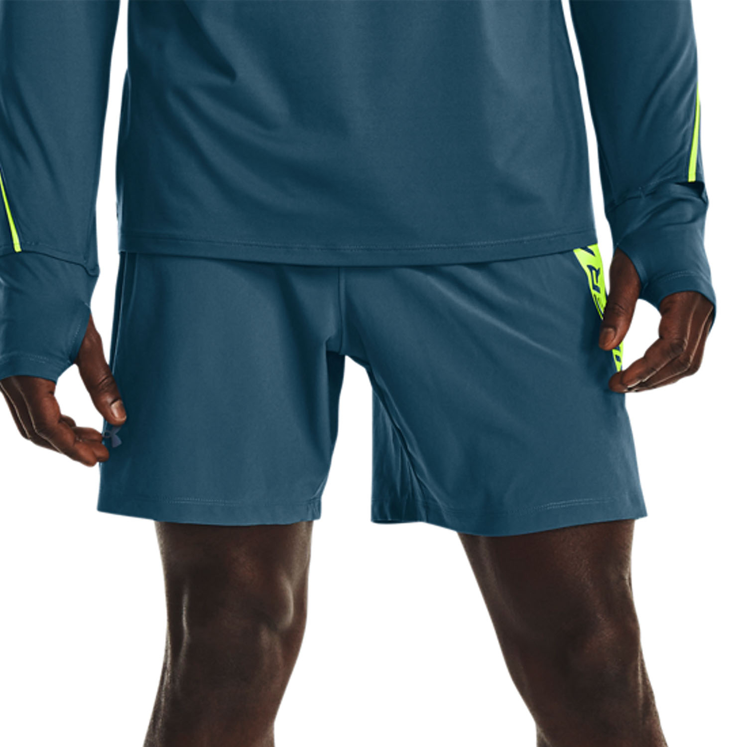 Under Armour Launch Elite Graphic 7in Pantaloncini - Static Blue/Lime Surge