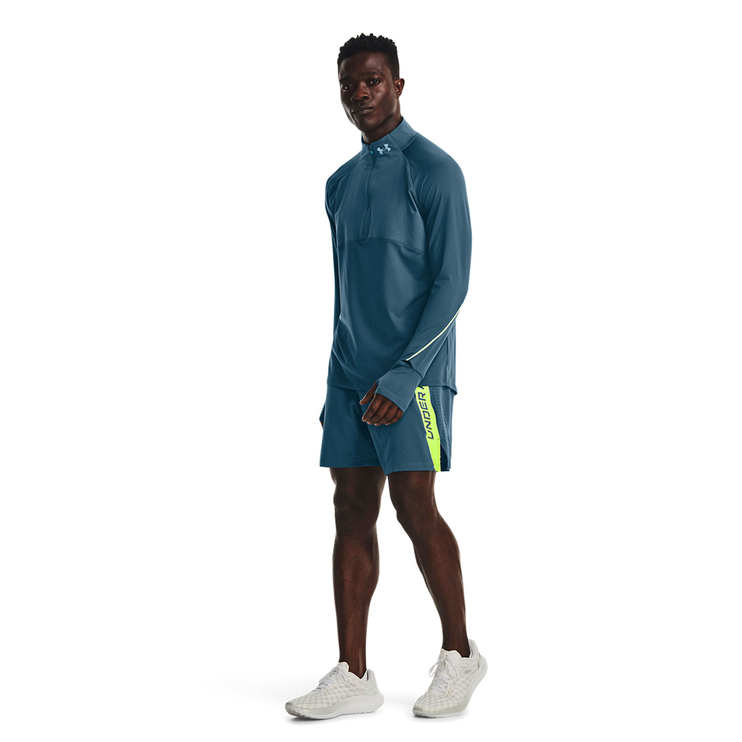 Under Armour Launch Elite Graphic 7in Shorts - Static Blue/Lime Surge