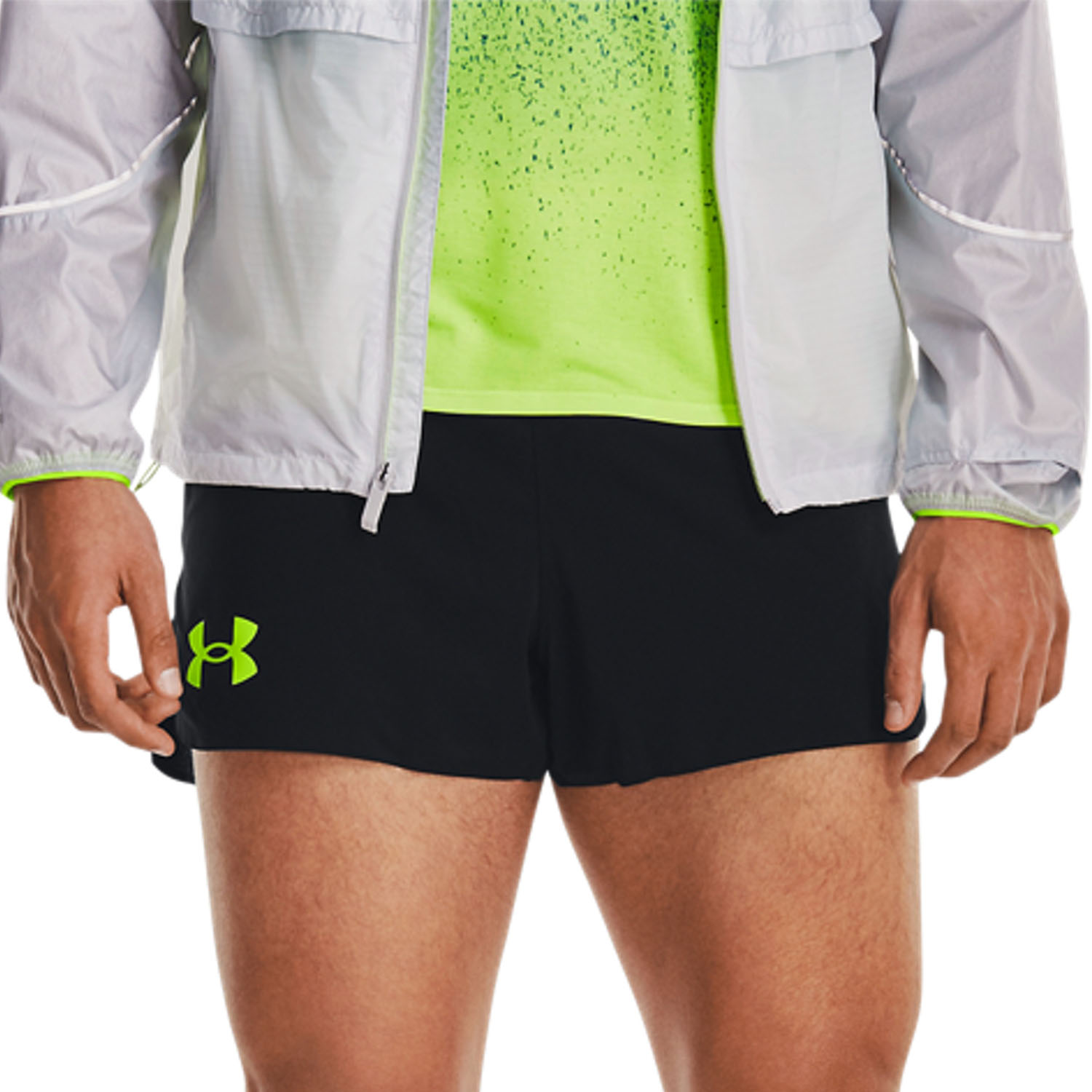 Under Armour Pro Elite 3in Pantaloncini - Black/Lime Surge