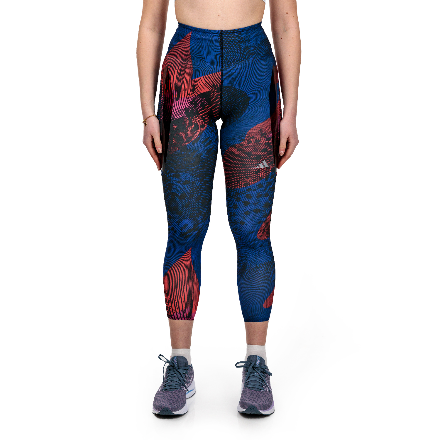 adidas adizero AOP Women's Running Tights - Black/Bright Red