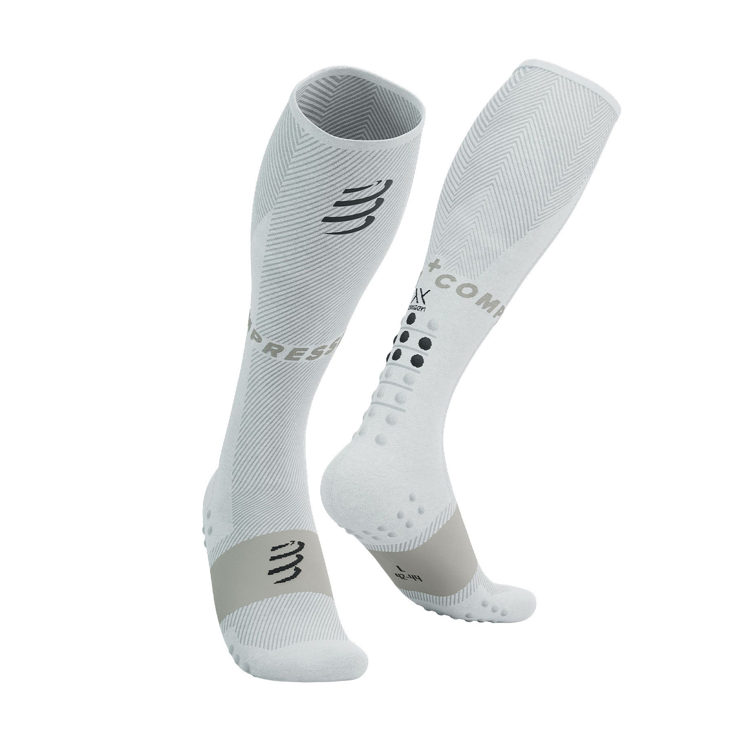 Medias Compressport Racing Socks V2.1 Bike Hi Negro Blanco