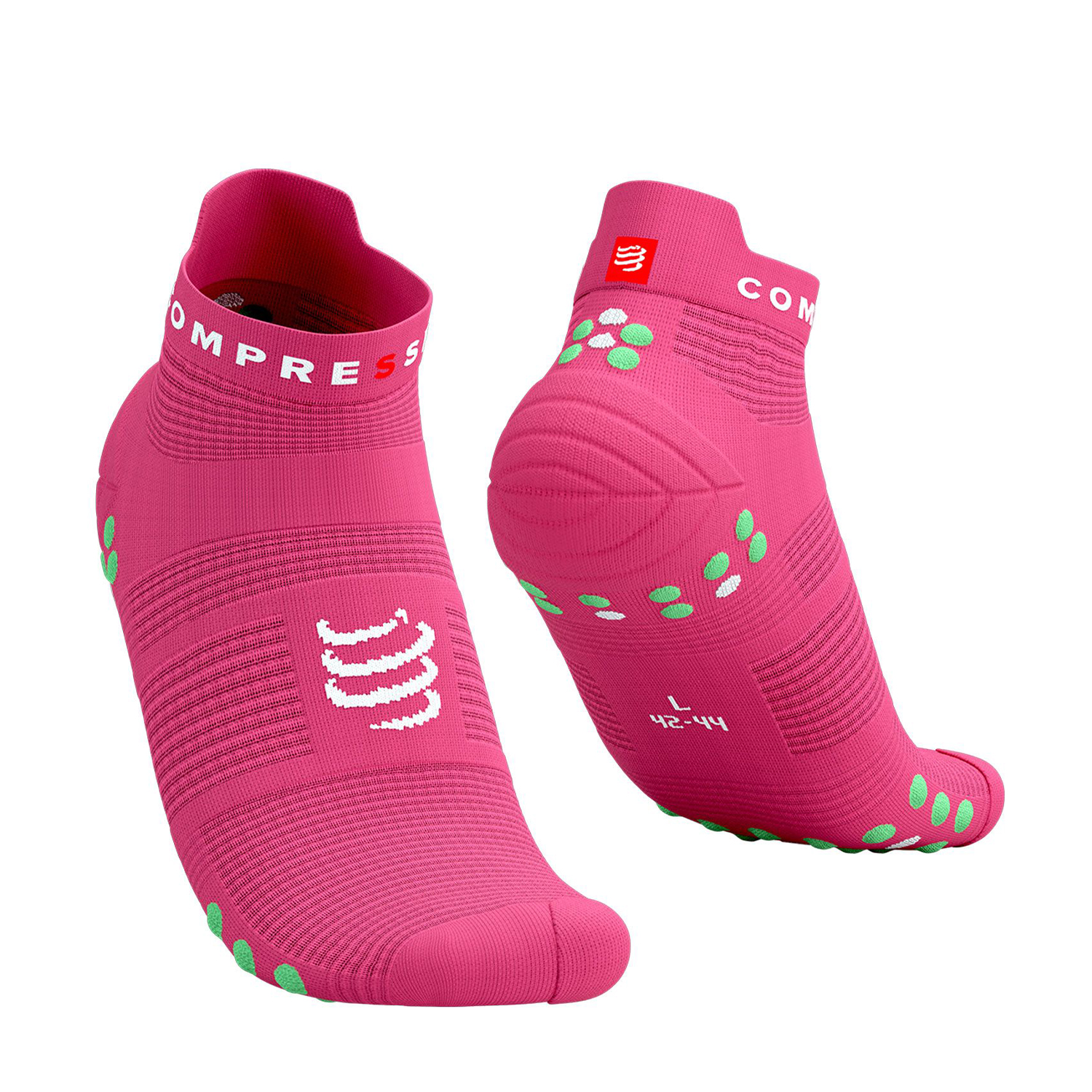 Compressport Pro Racing V4.0 Logo Socks - Hot Pink/Summer Green