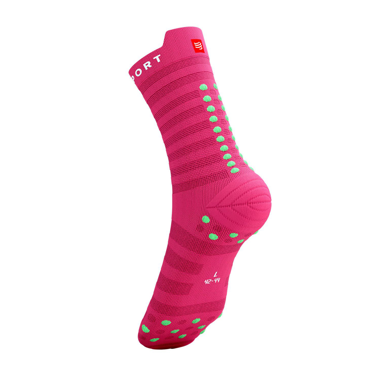 Compressport Pro Racing V4.0 Ultralight Socks - Hot Pink/Summer Green