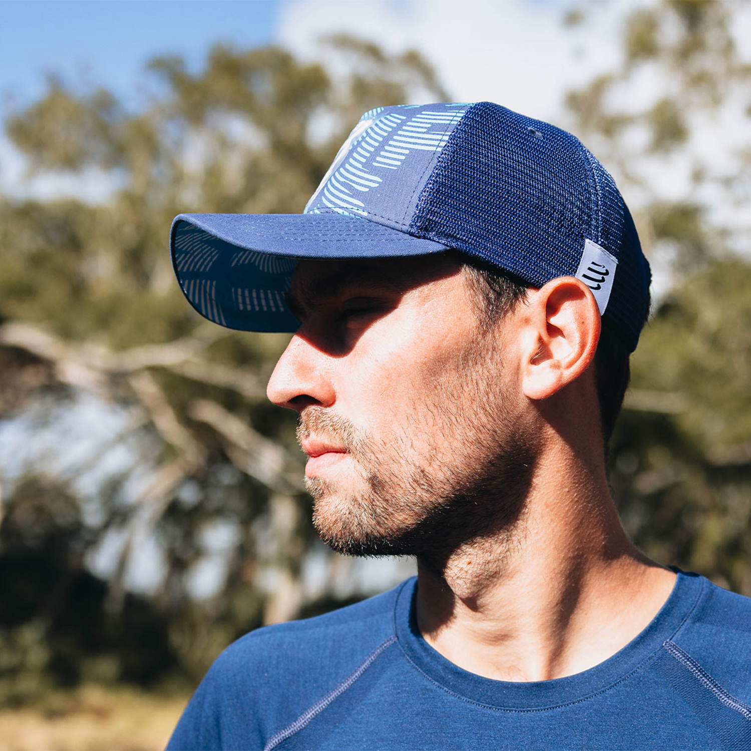 Compressport Trucker Cappello da Running - Estate Blue