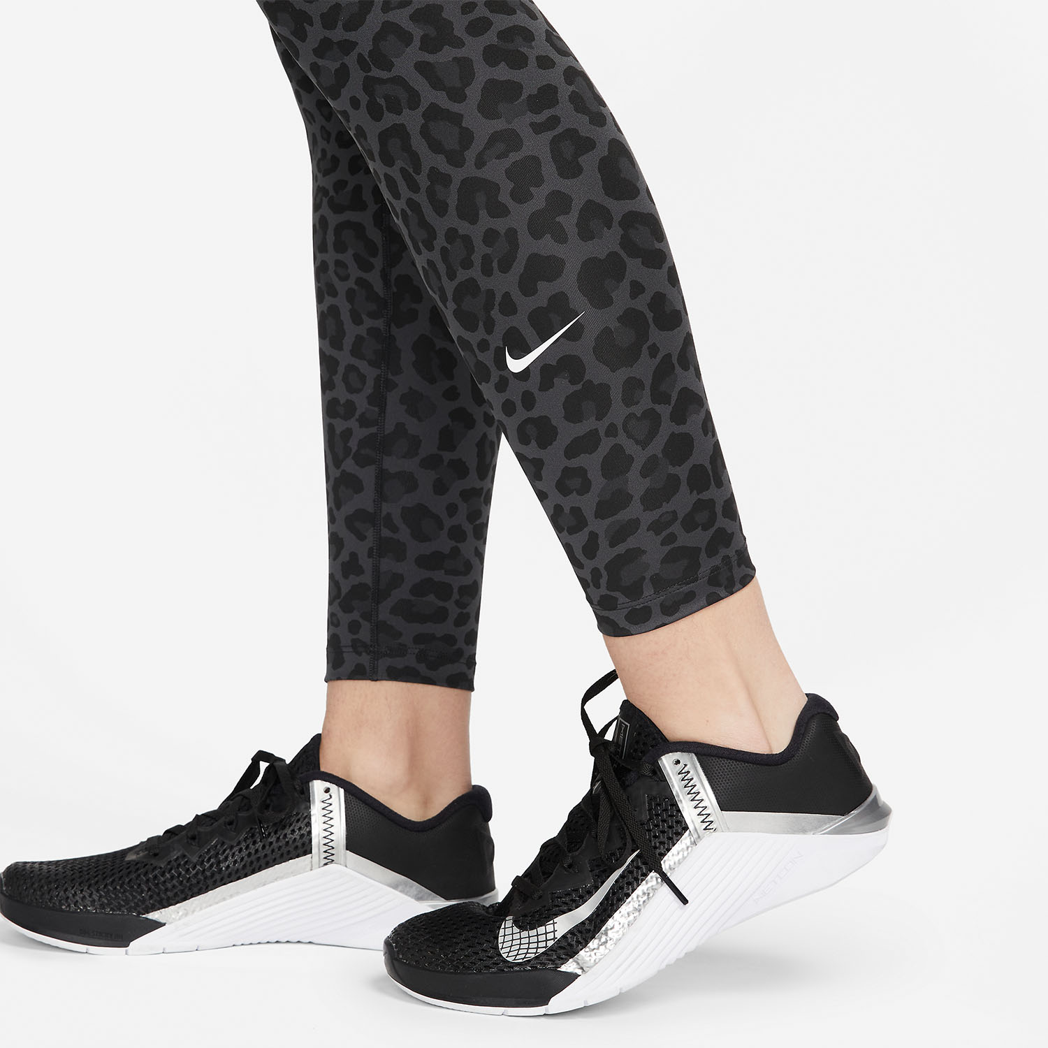 Nike One Leopard Tights - Dark Smoke Grey/White