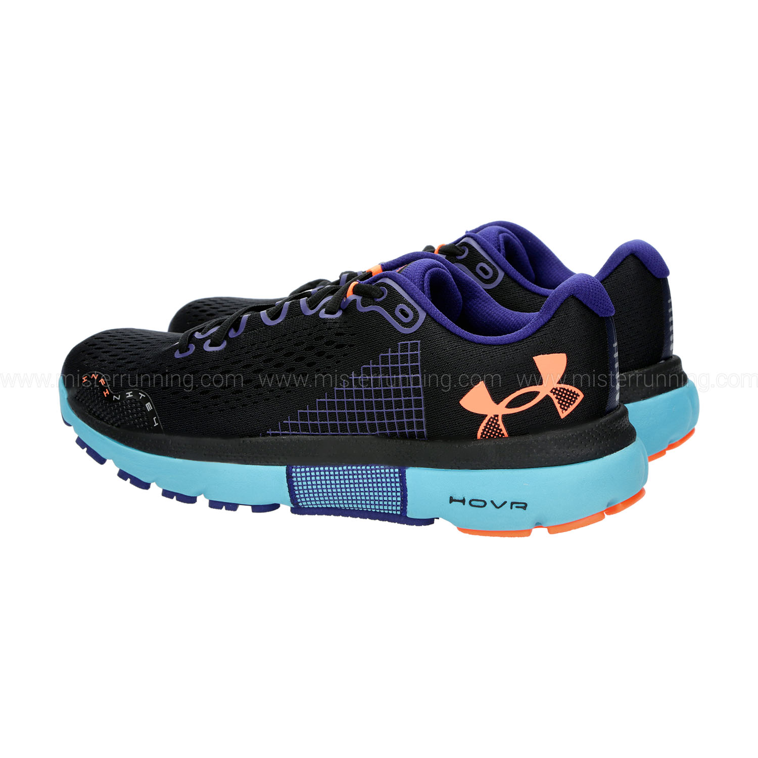 Under Armour HOVR Infinite 4 - Black/Blue Surf/Orange Blast