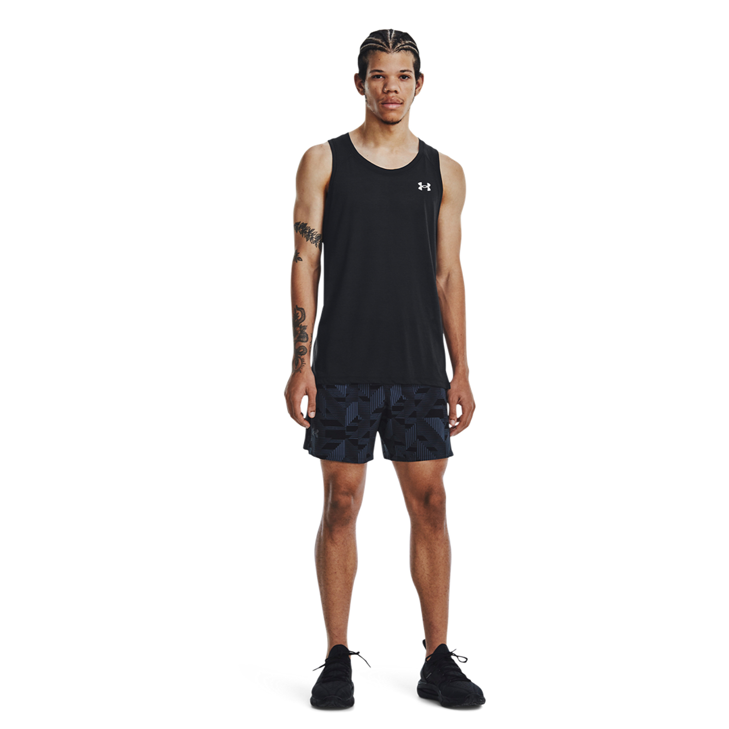 Under Armour Launch Elite Graphic 5in Shorts - Black/Downpour Gray