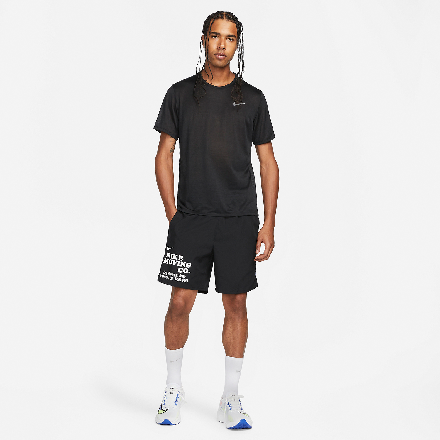 Nike Dri-FIT Miler Breathe T-Shirt - Black/Reflective Silver