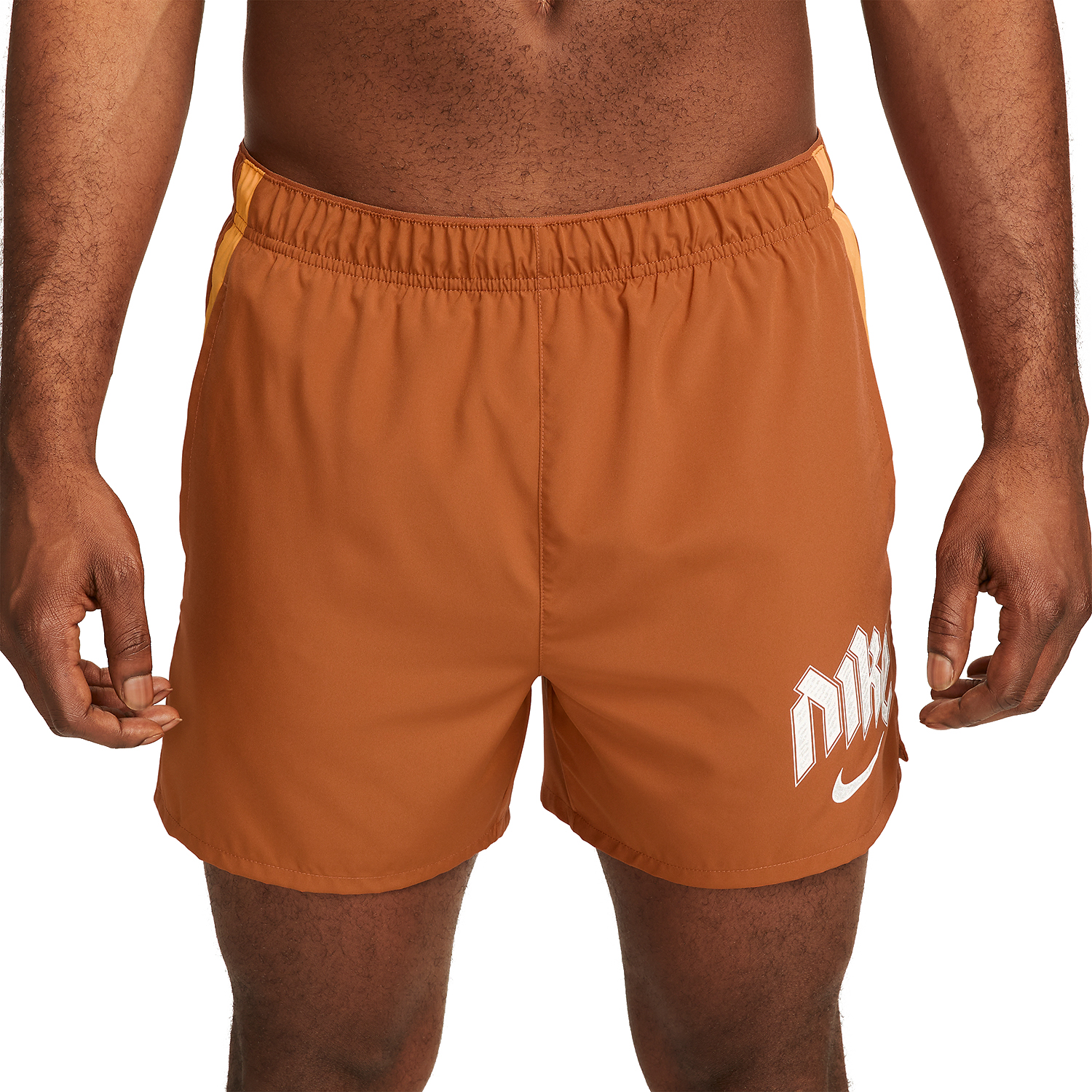 Nike Dri-FIT Run Division Challenger 5in Pantaloncini - Dark Russet/Vivid Orange/Reflective Silver