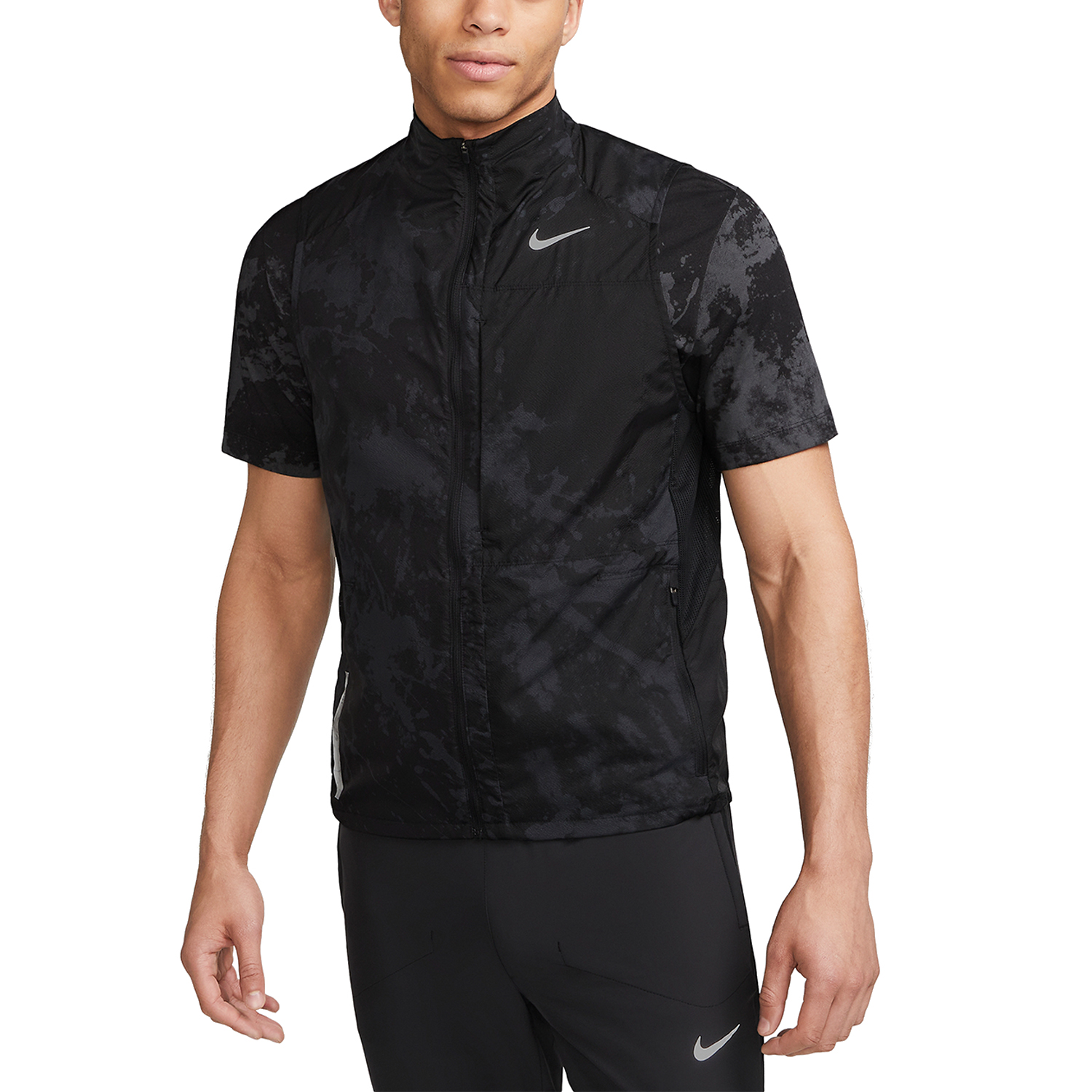 Nike Run Black Vest Division Running - Men\'s Repel