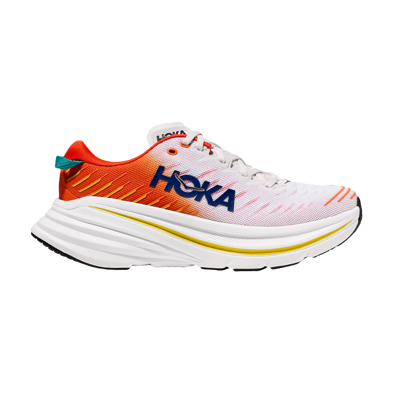 Hoka One One Bondi X Men's Running Shoes - Blanc De Blanc/Flame