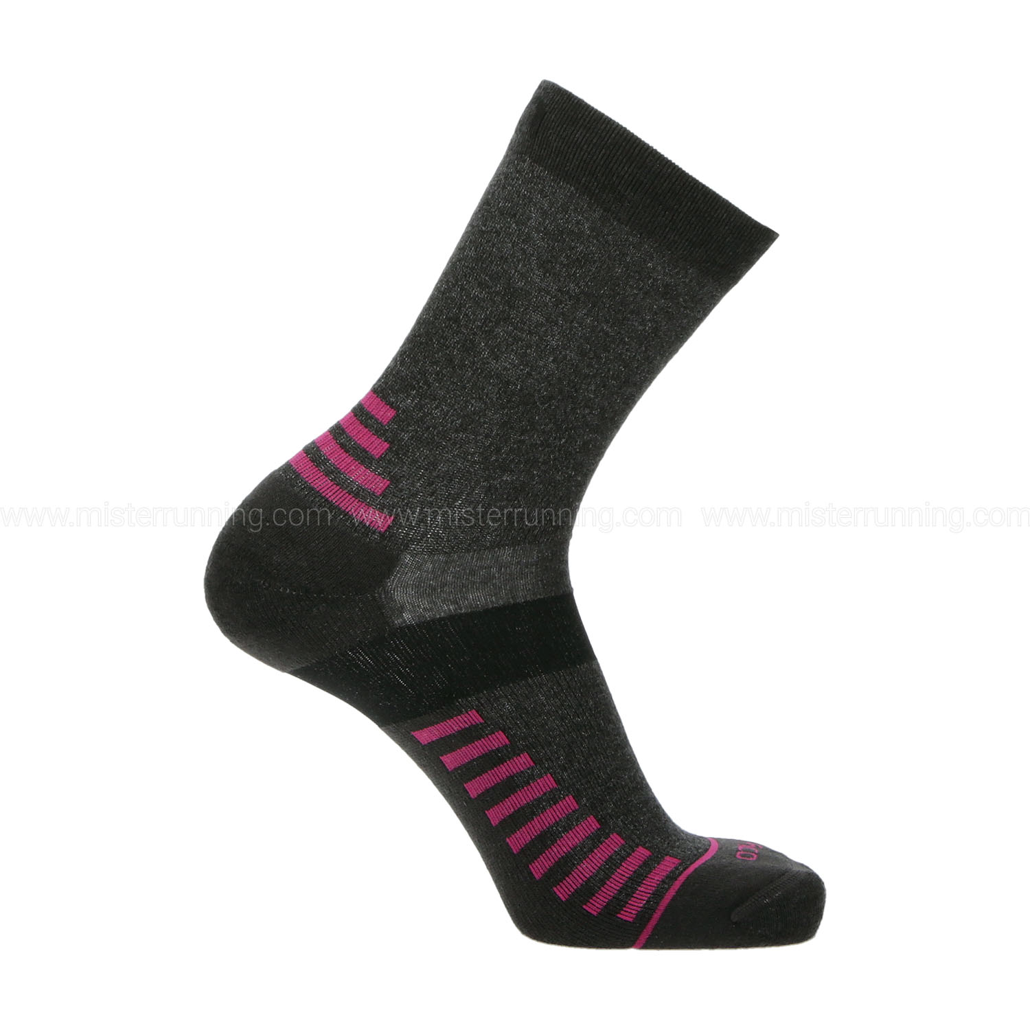 Mico Natural Tencel Medium Weight Socks - Antracite Melange/Fucsia