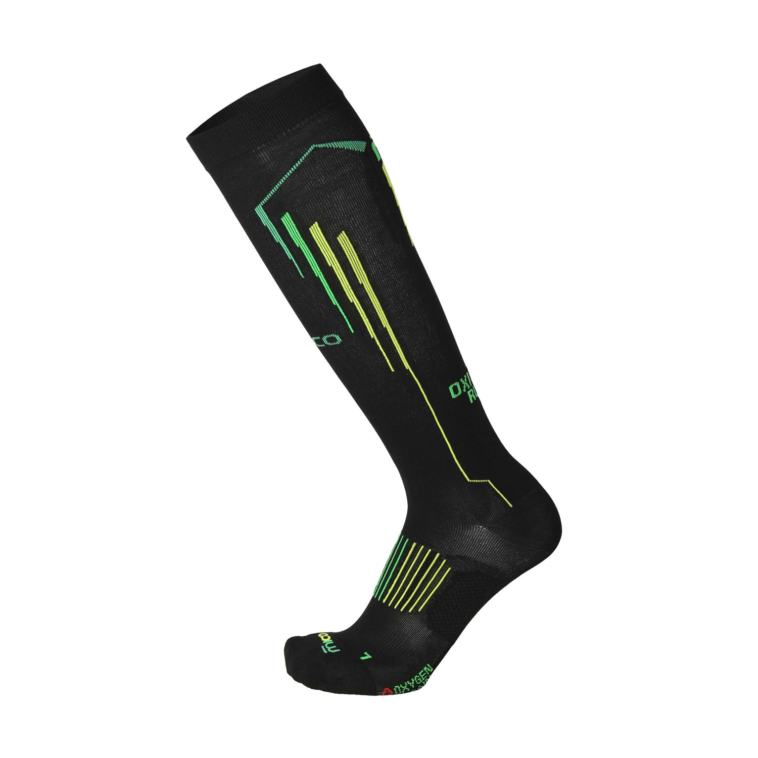 Mico Compression Oxi-Jet Light Weight Socks - Nero/Verde Fluo