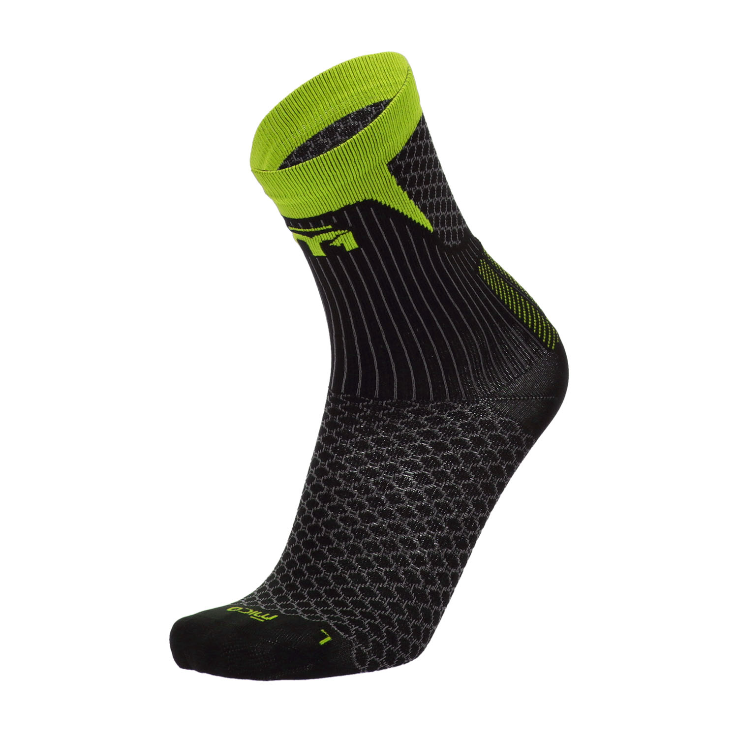 Mico Performance Light Weight Calcetines - Nero/Giallo Fluo