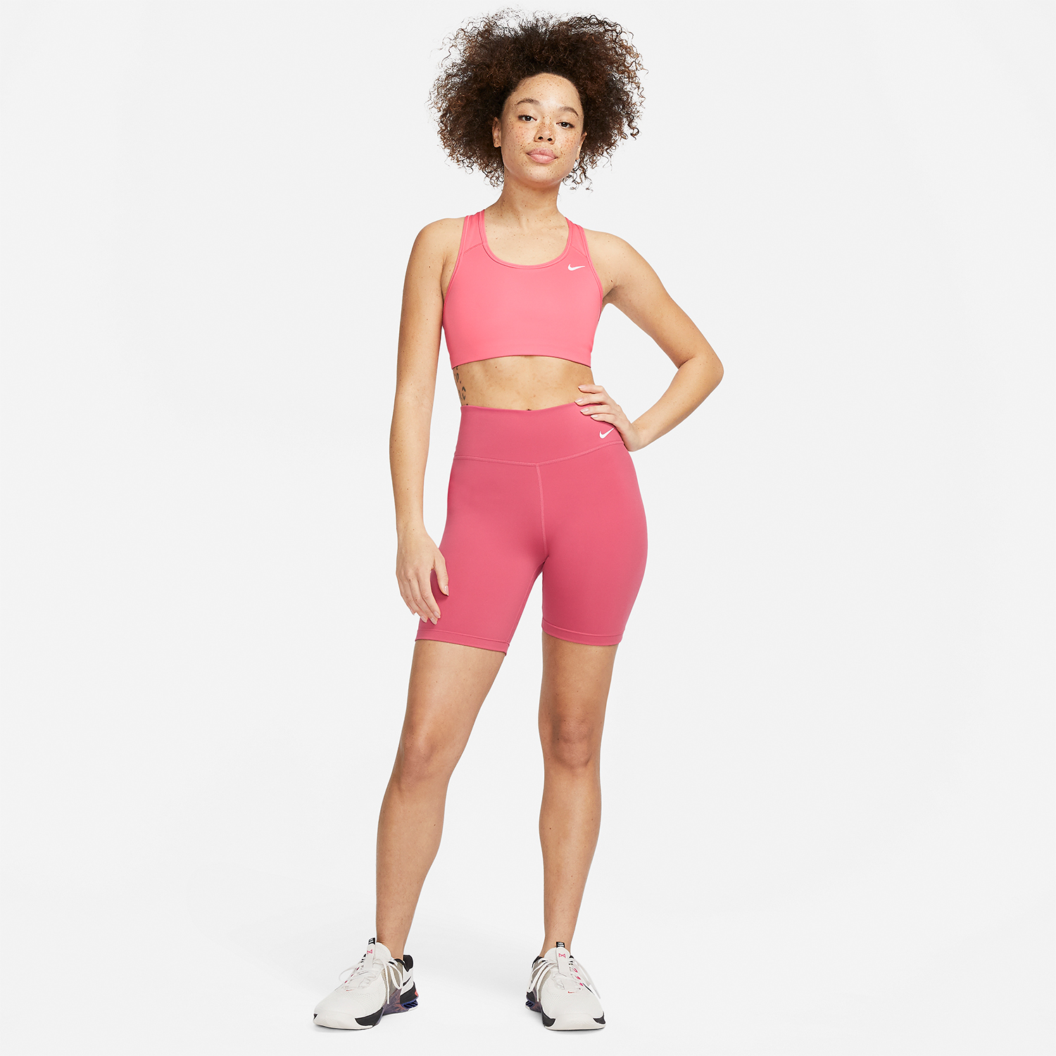 Nike Dri-FIT Sports Bra - Sea Coral/White