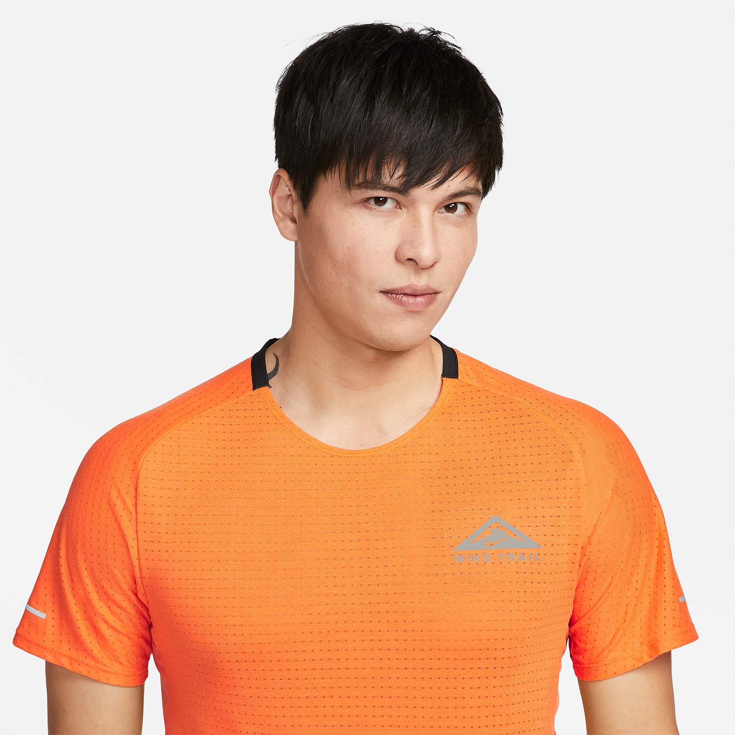 Nike Dri-FIT Solar Chase T-Shirt - Bright Mandarin/Olive Flak