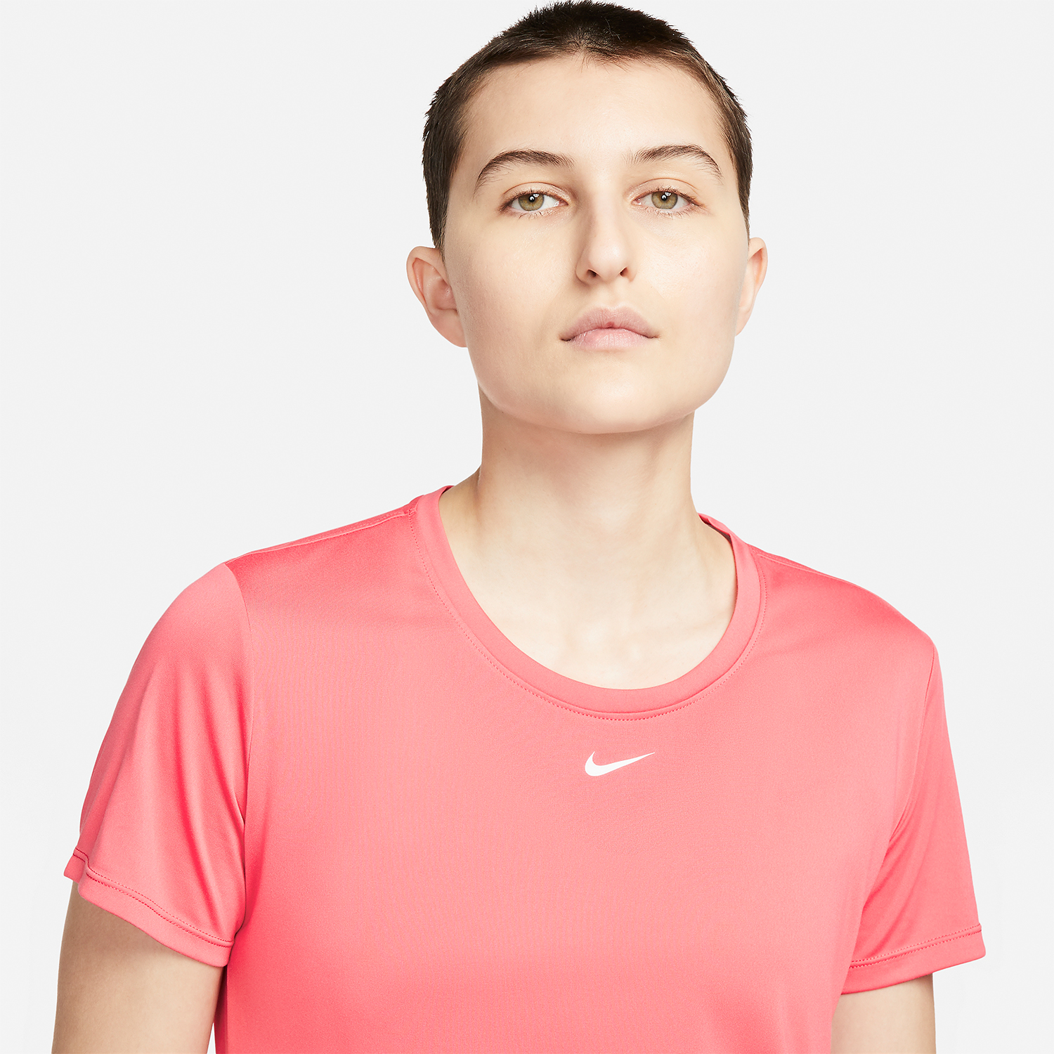 Nike One Dri-FIT Logo T-Shirt - Sea Coral/White