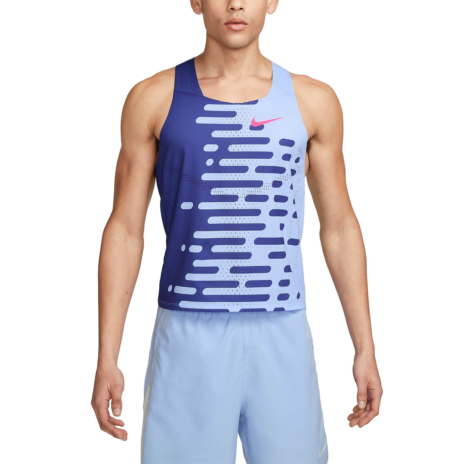 Nike Dri-FIT ADV AeroSwift Logo Tank - Deep Royal Blue/Royal Tint/Hyper Pink