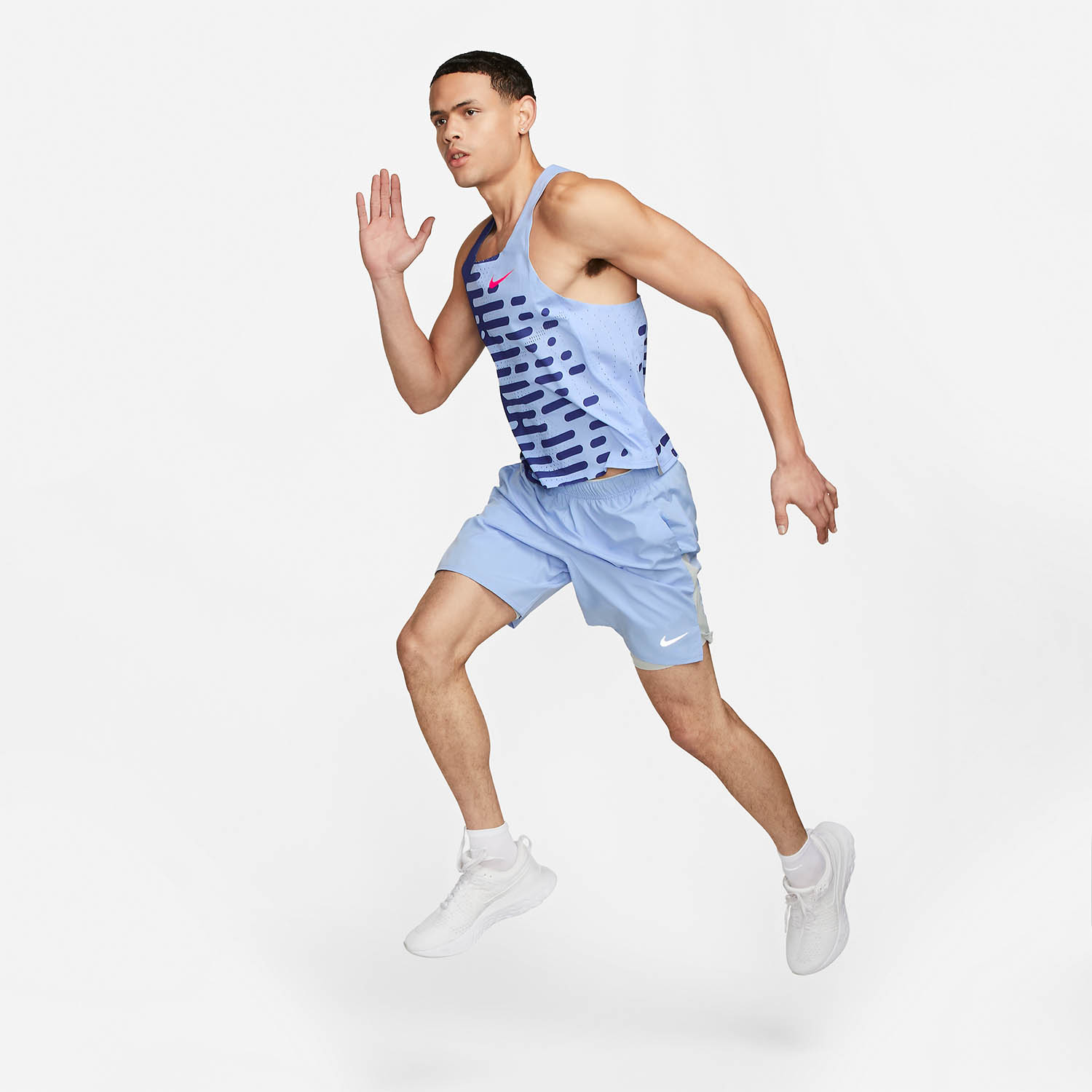 Nike Dri-FIT ADV AeroSwift Logo Tank - Deep Royal Blue/Royal Tint/Hyper Pink
