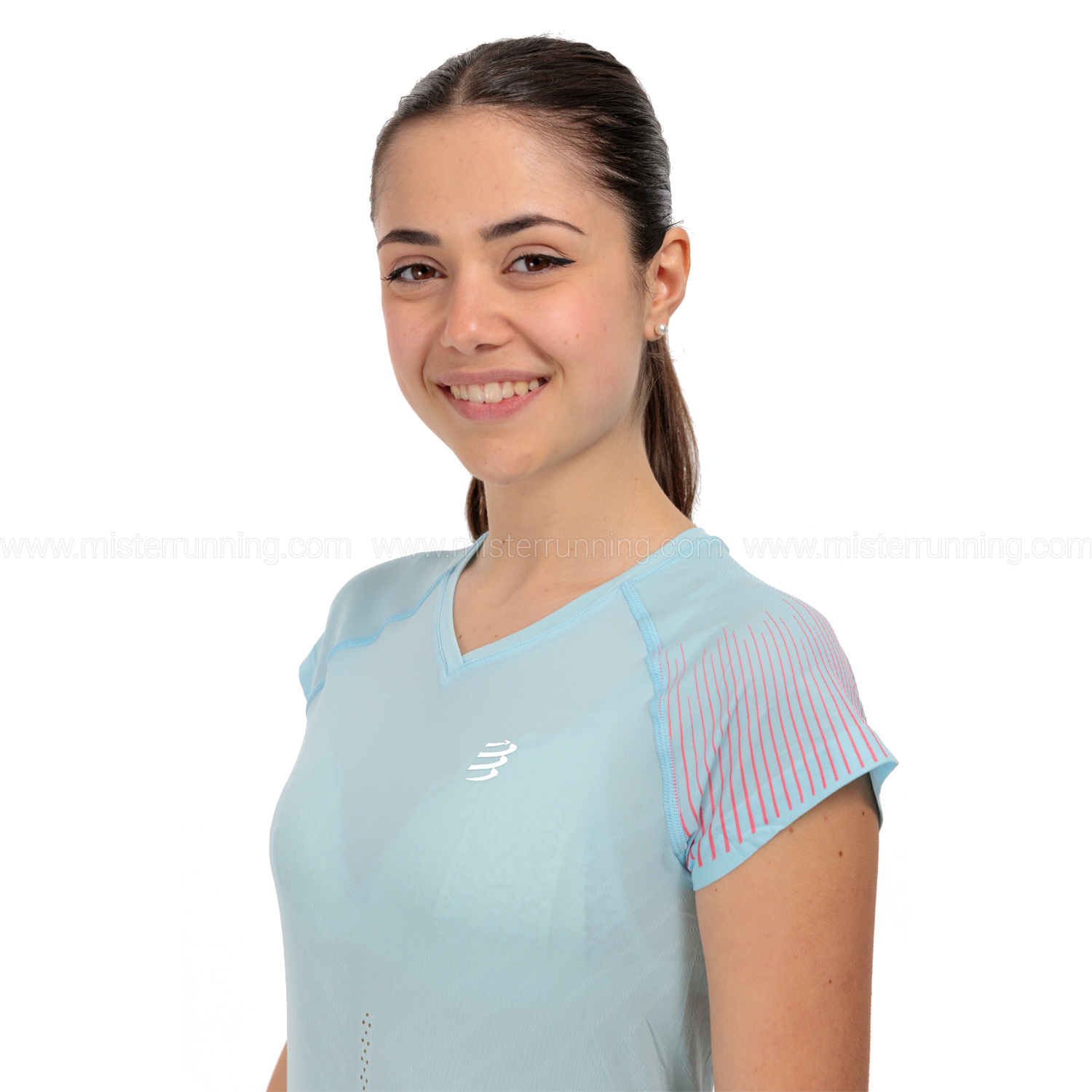 Compressport Performance T-Shirt - Acqua/Hot Pink