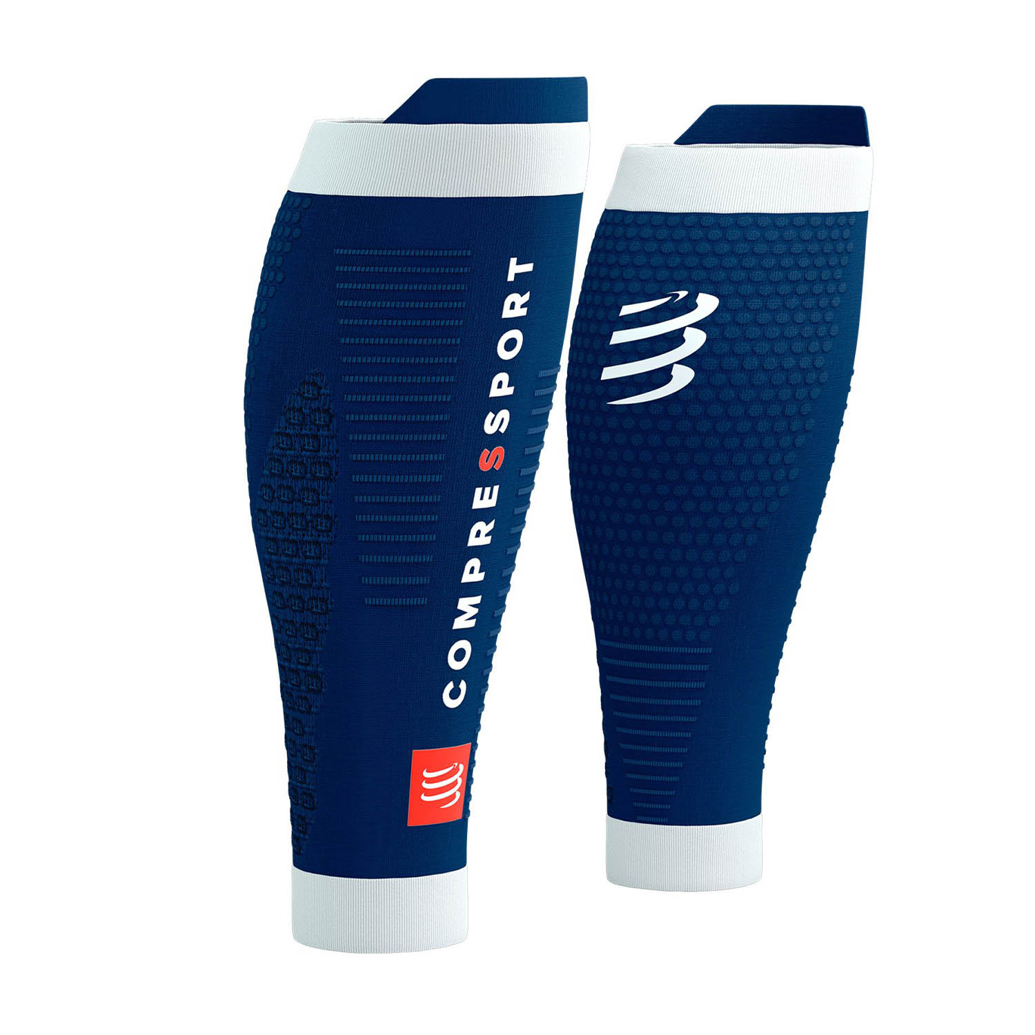 Compressport R2V3 Pantorrilleras de Compresión - Estate Blue/White