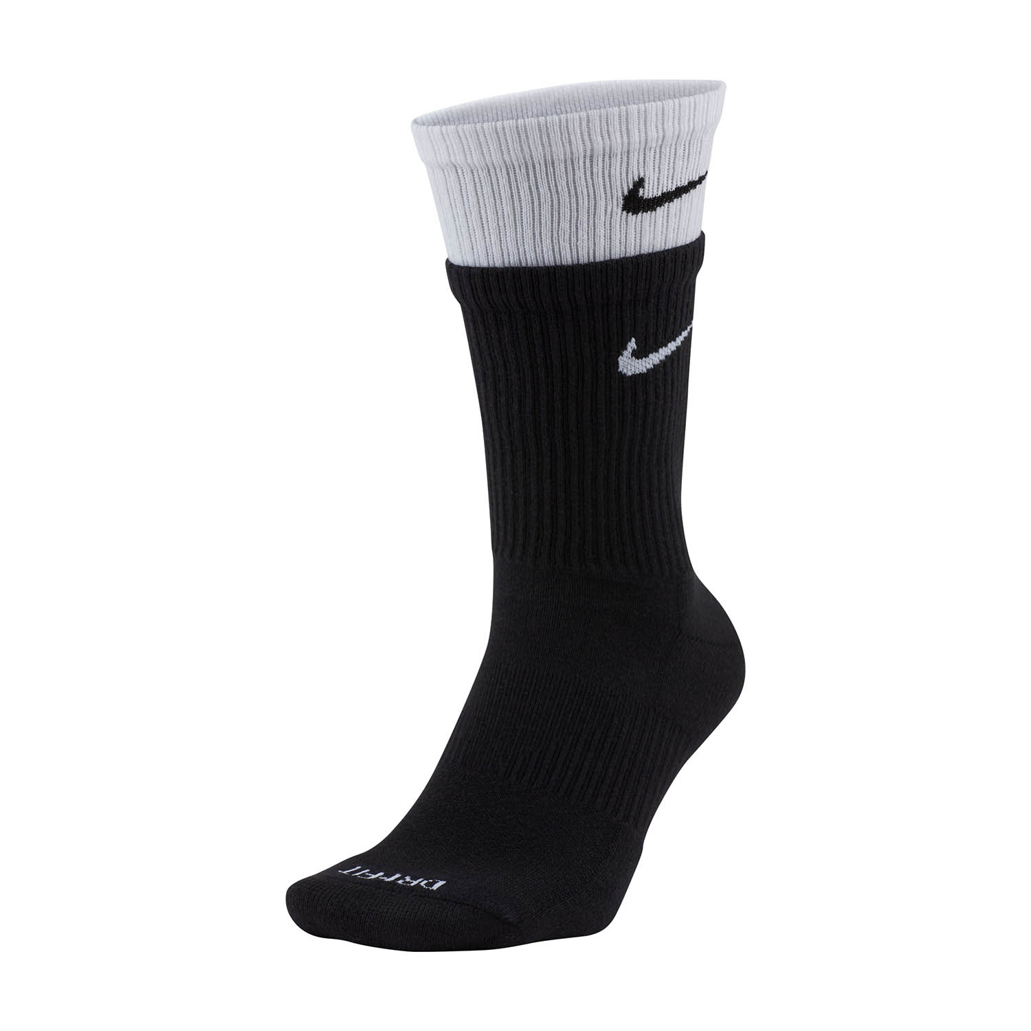 Nike Everyday Plus Cushioned Calcetines - Black/White