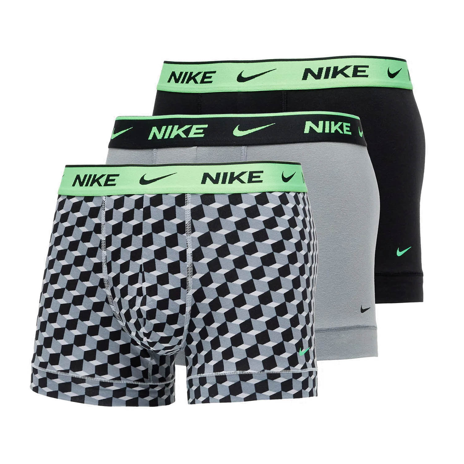 Nike Everyday Stretch x 3 Boxer - Geo Block Print/Cool Grey/Black