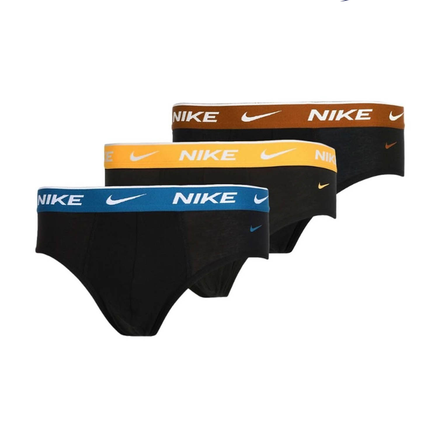 Nike Graphic x 3 Briefs - Black/Green Abyss/Laser Orange