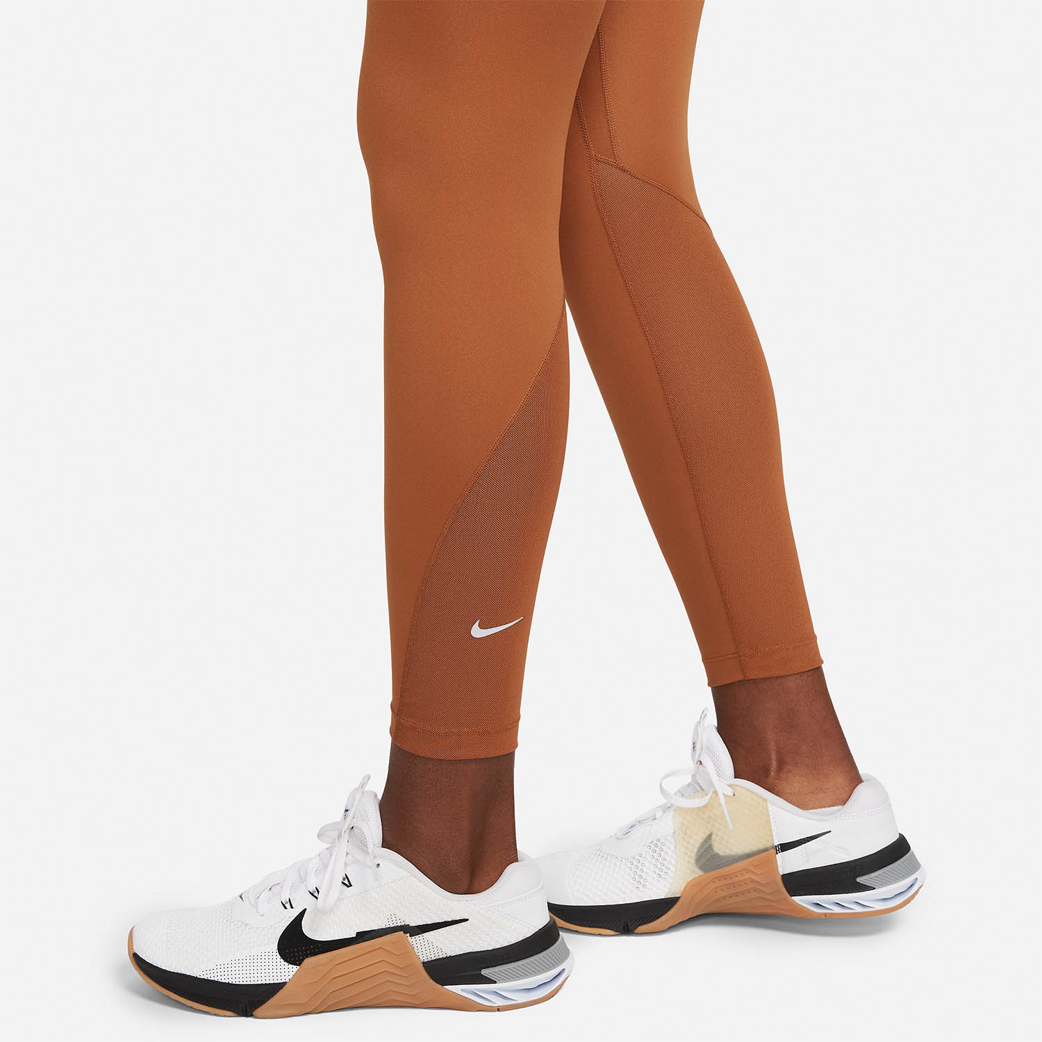 Nike One Mid Rise 7/8 Tights - Dark Russet/White