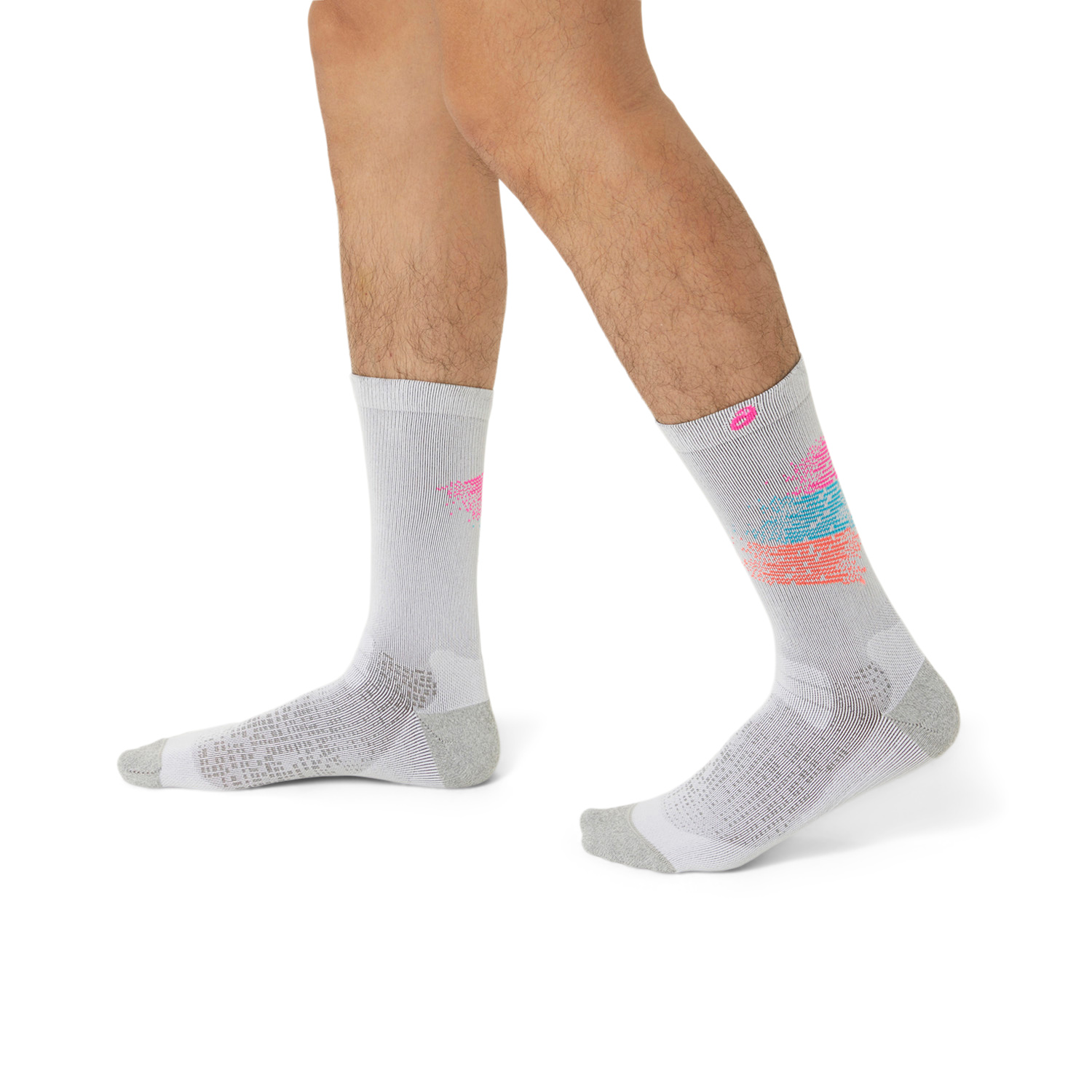 Asics Cushioned Road Plus Socks - Multi/Brilliant White/Hot Pink