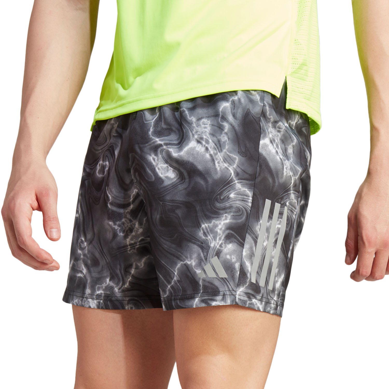 adidas Own The Run 5in Shorts - White/Black/Grey Six