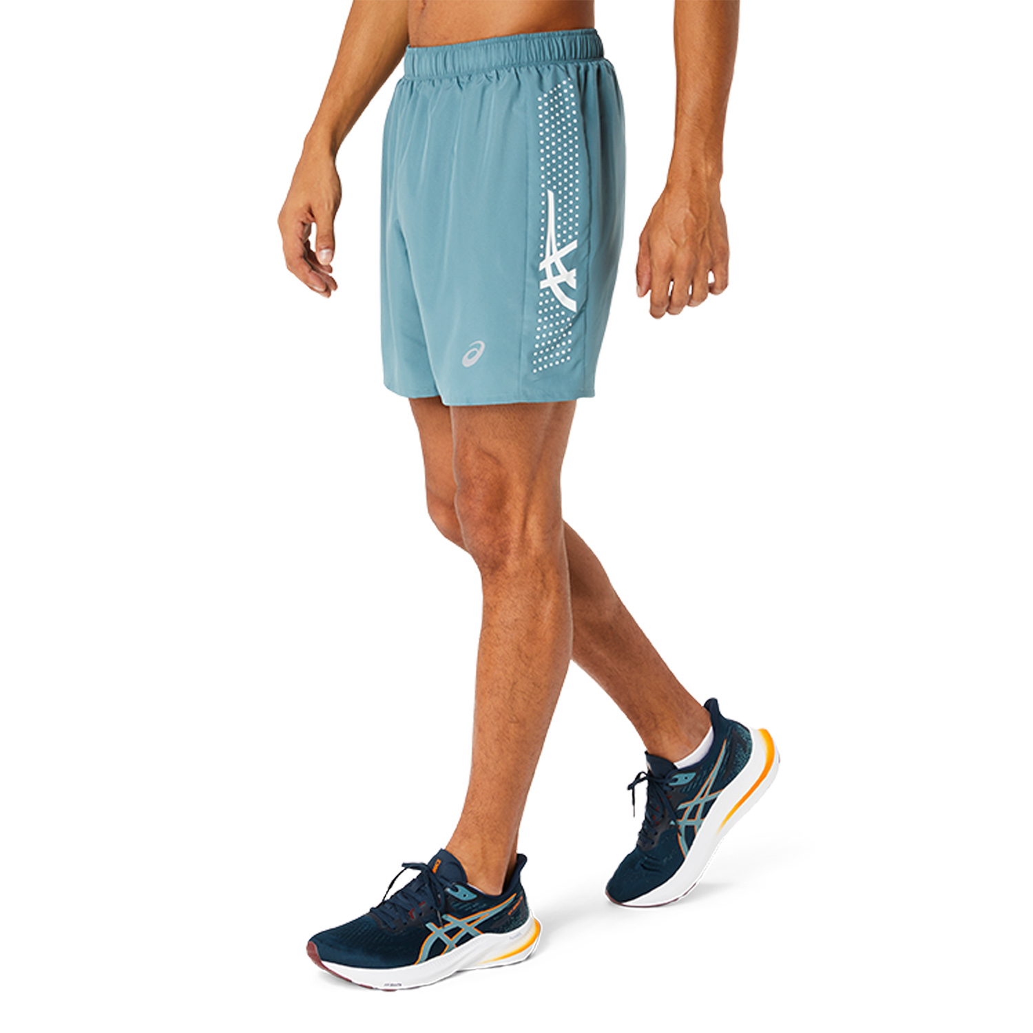 Asics Icon 7in Shorts - Foggy Teal/Brilliant White