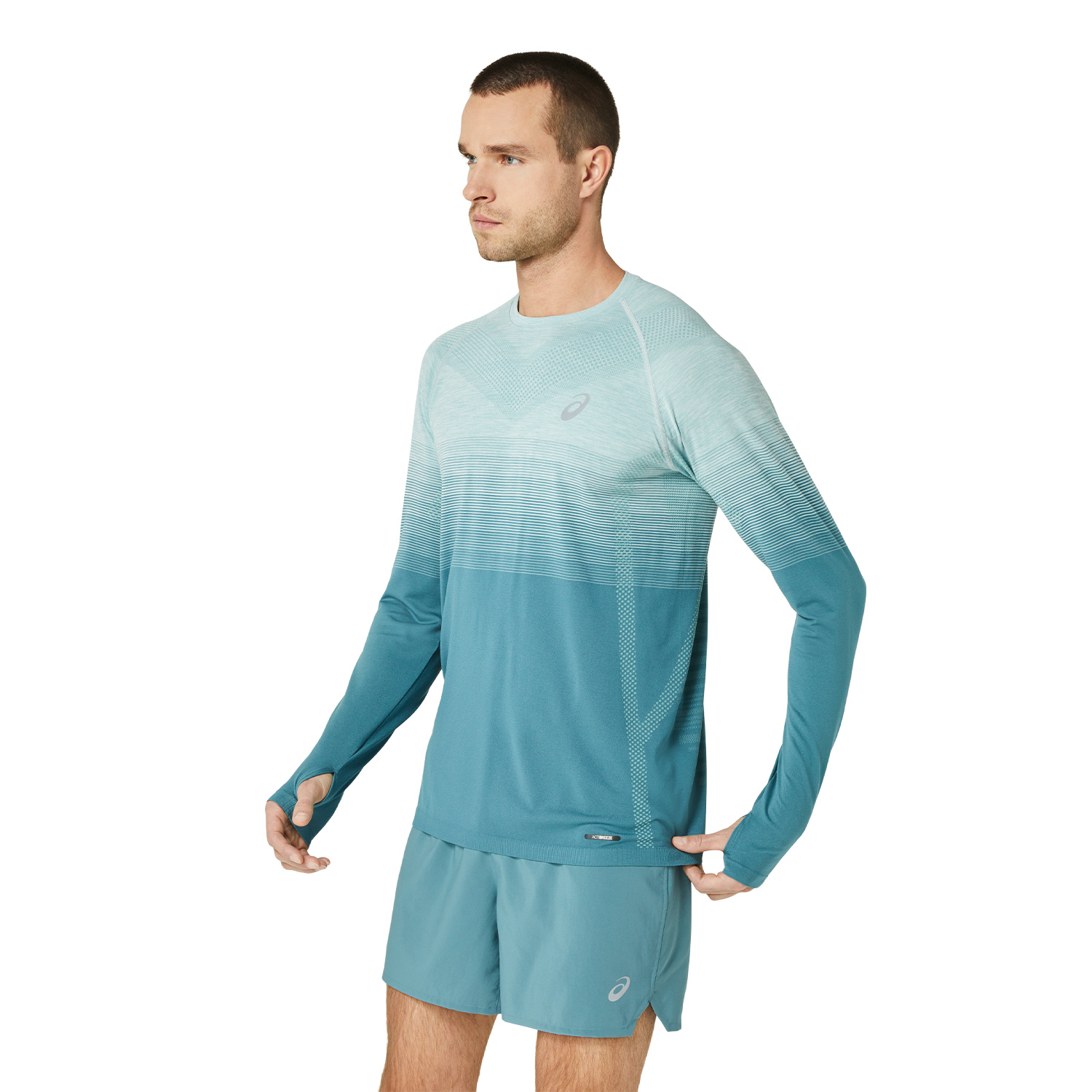 Asics Seamless Men\'s Running Shirt - Ocean Haze/Foggy Teal