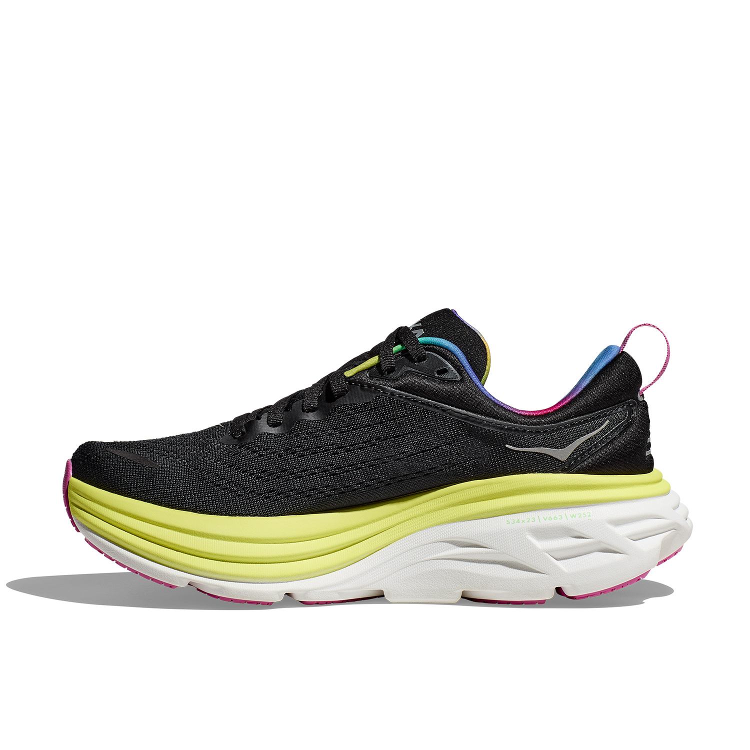 Hoka Bondi 8 Women's Running Shoes - Black/Citrus Glow