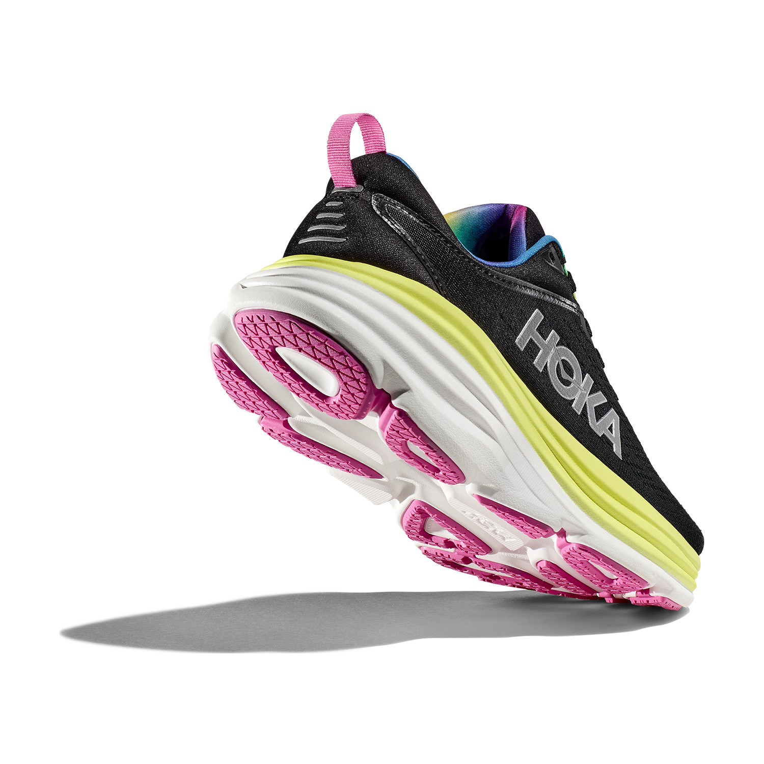 Hoka Bondi 8 Women's Running Shoes - Black/Citrus Glow