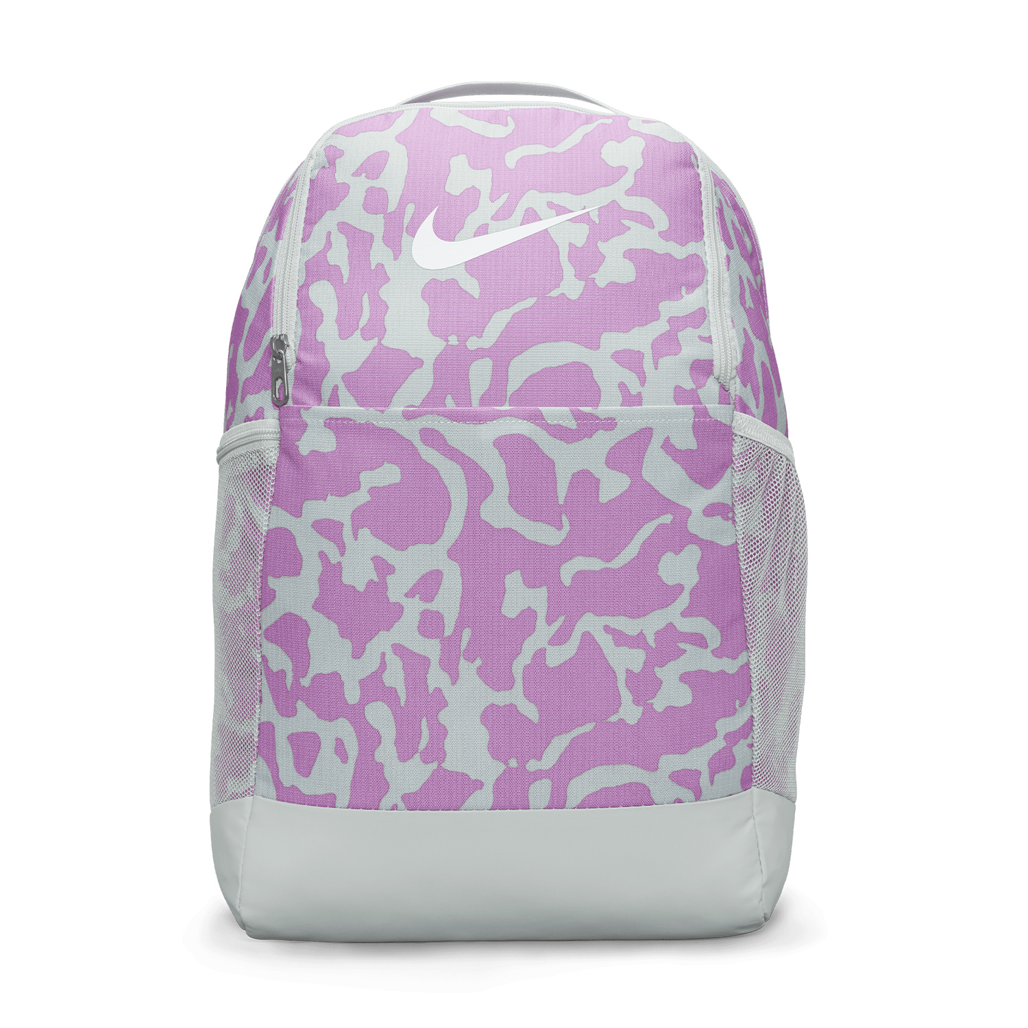 Nike Brasilia Printed Zaino - Light Silver/Rush Fuchsia/White