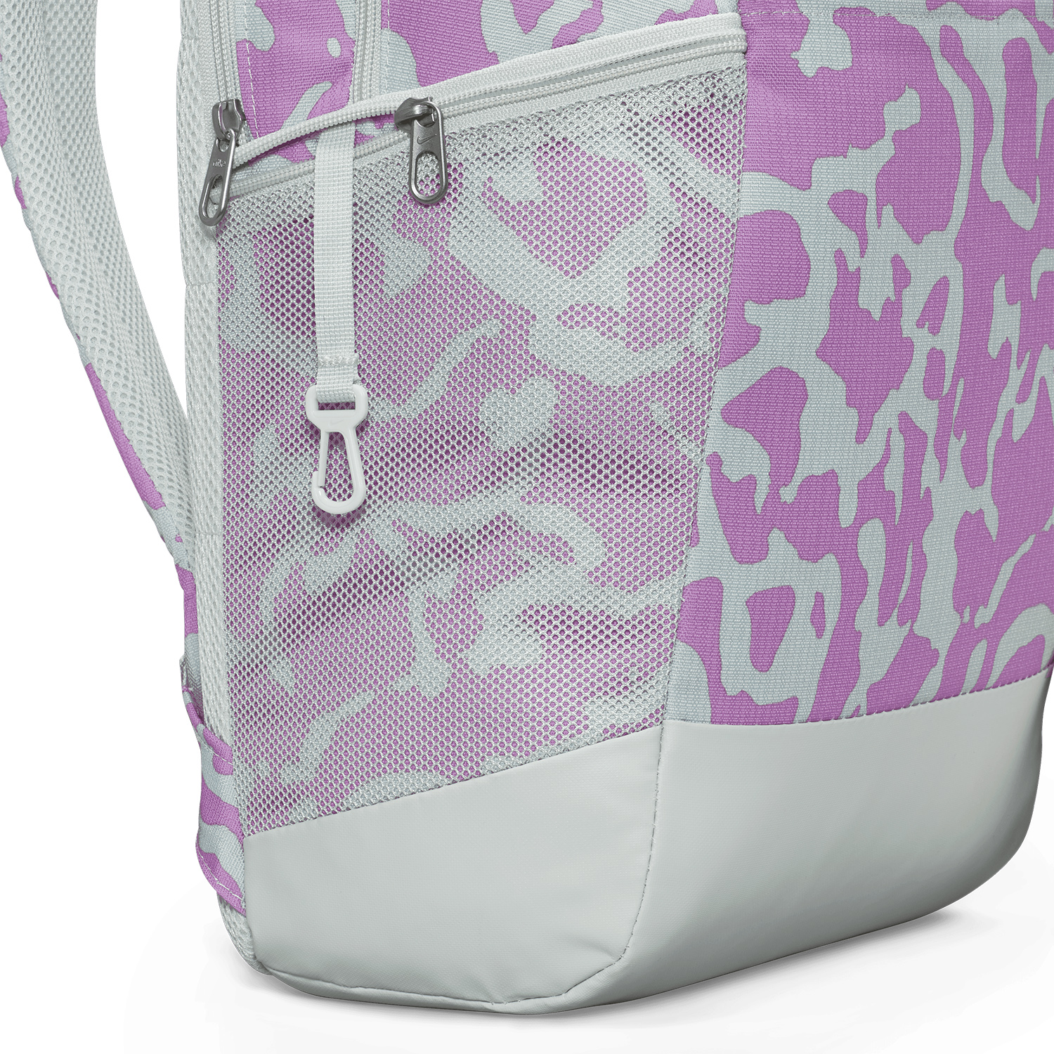 Nike Brasilia Printed Backpack - Light Silver/Rush Fuchsia/White