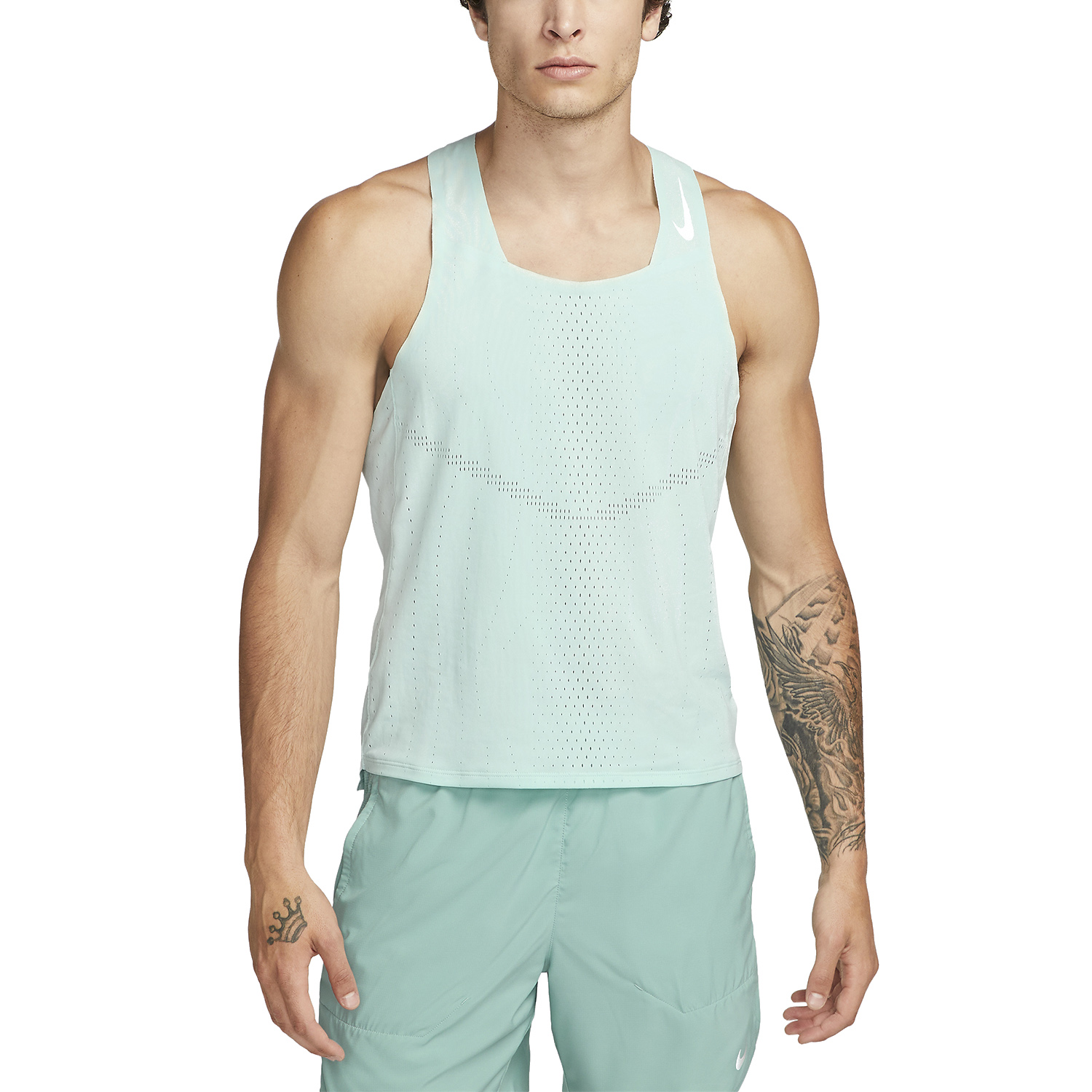 Nike Dri-FIT ADV AeroSwift Tank - Jade Ice/White