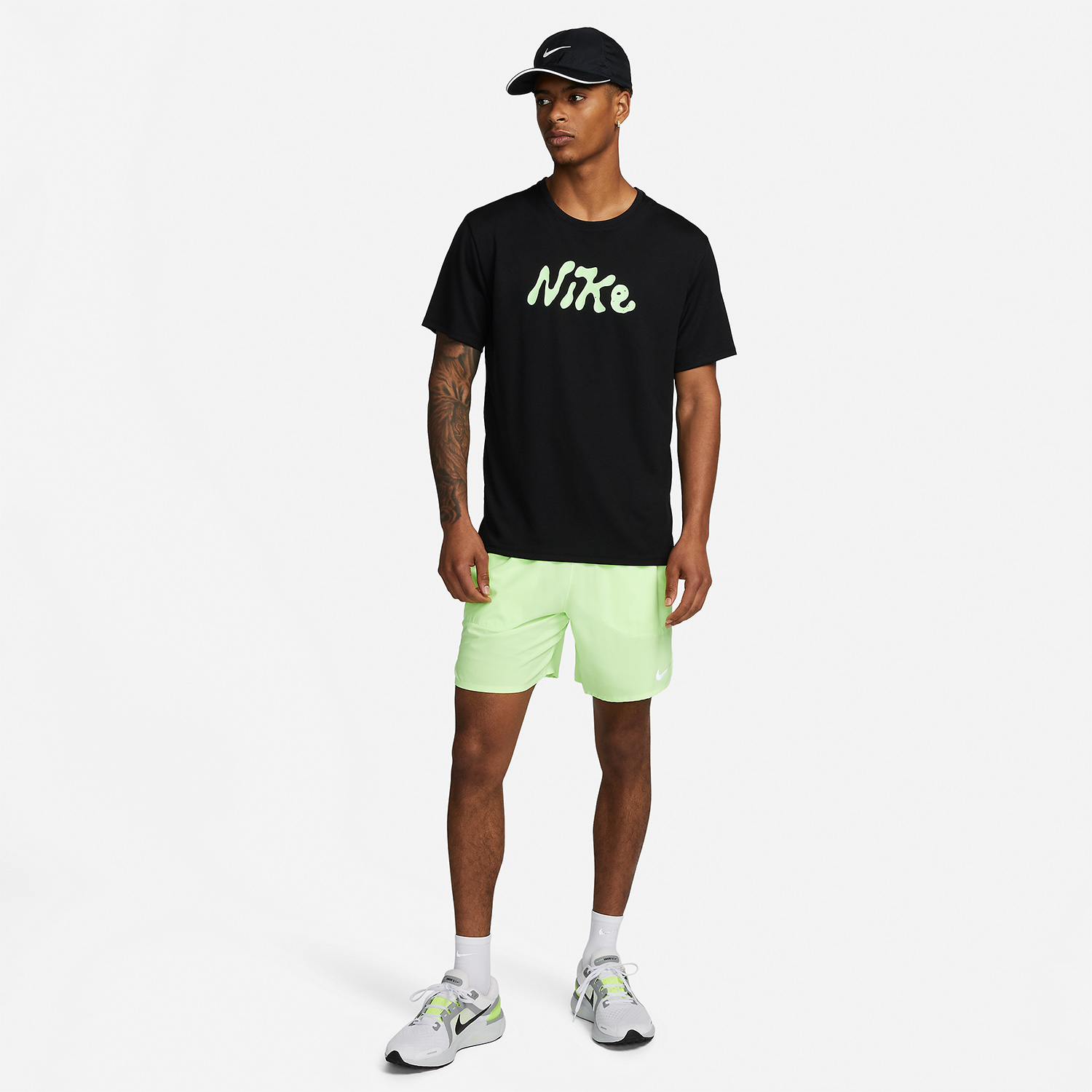 Nike Dri-FIT UV Miler Studio 72 Maglietta - Black/Lime Blast