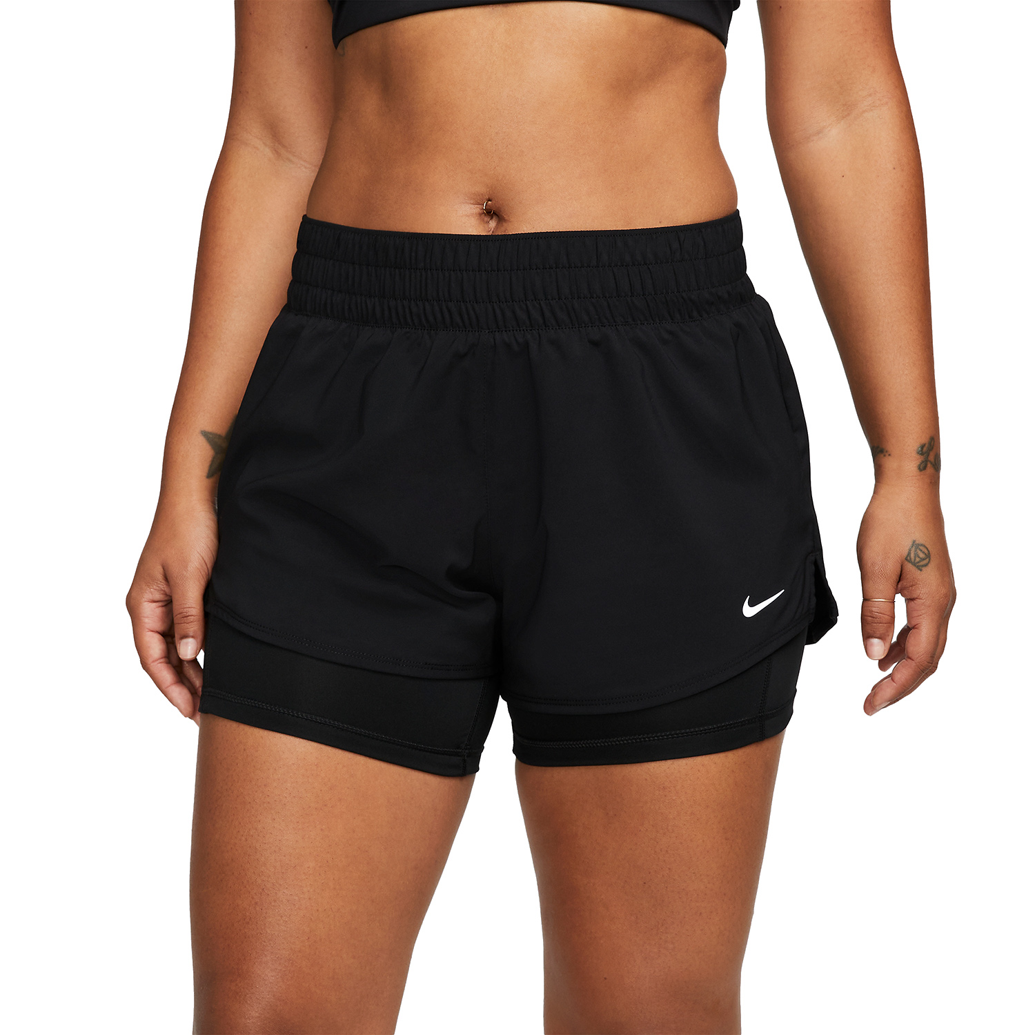 Nike Dri-FIT One 2 in 1 3in Womens Training Shorts - Black