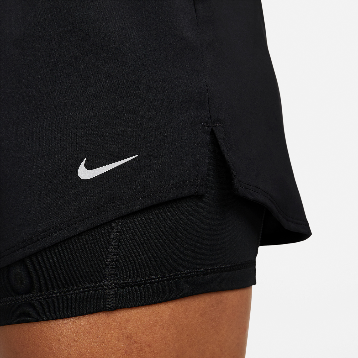 Nike Dri-FIT One 2 in 1 3in Pantaloncini - Black/Reflective Silver